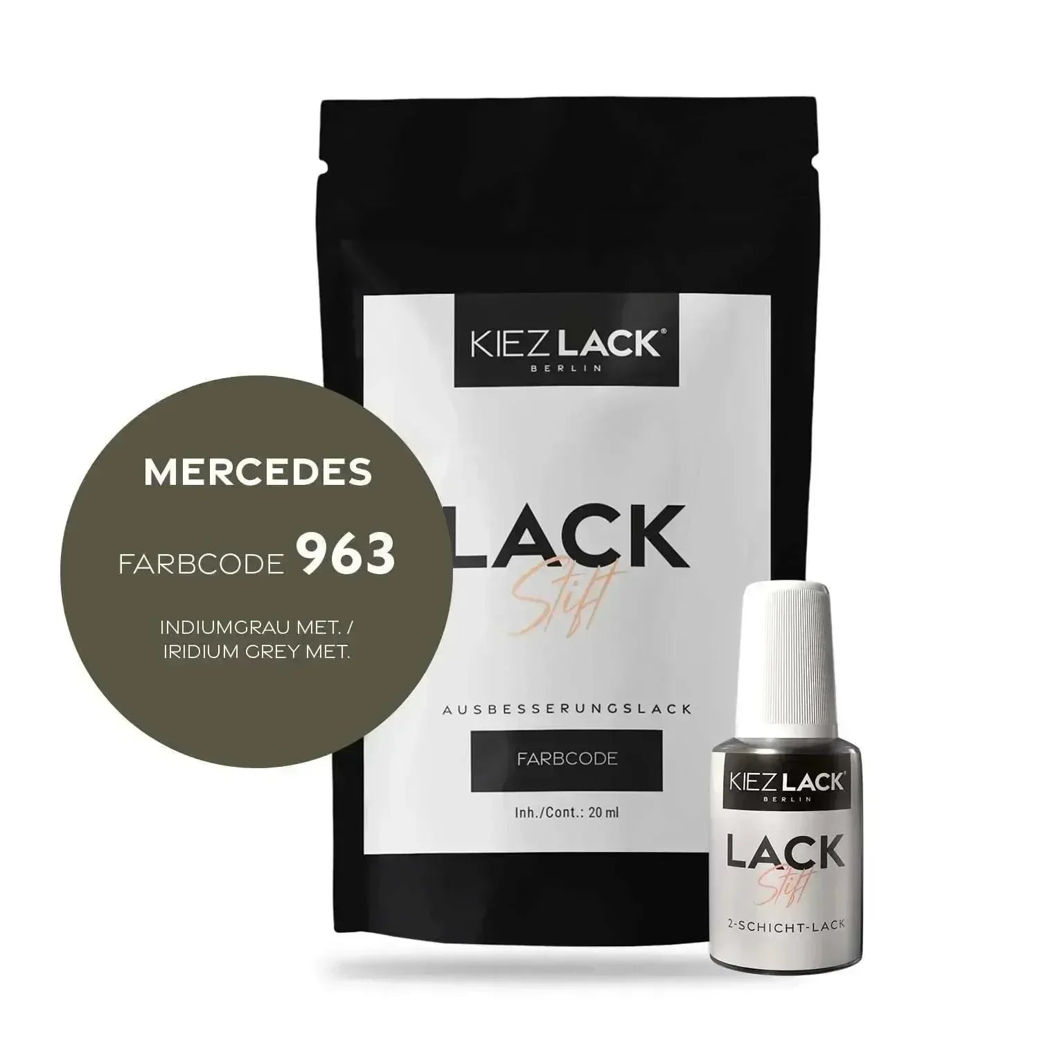 Kiezlack Lackstift Autolack Lackstift MERCEDES 963 INDIUMGRAU MET.