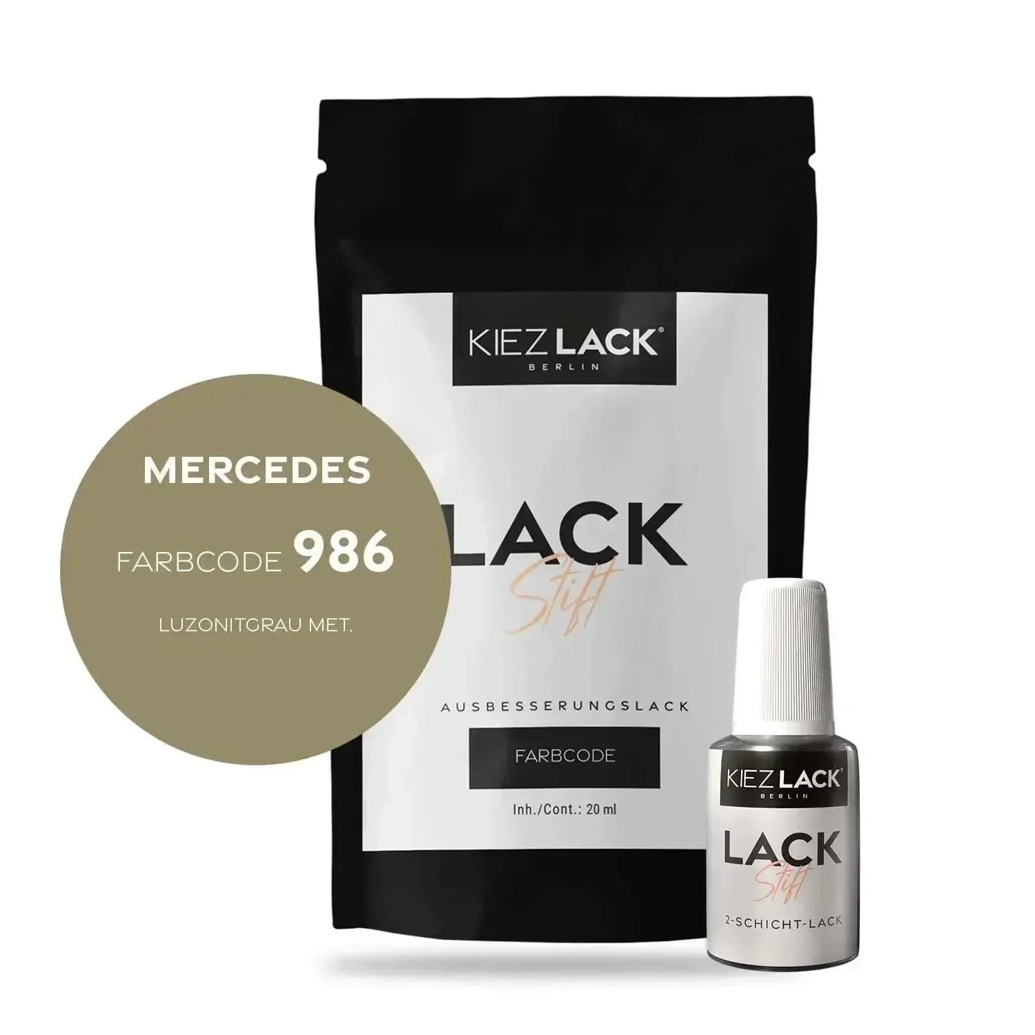 Kiezlack Lackstift Autolack Lackstift MERCEDES 986 LUZONITGRAU MET.