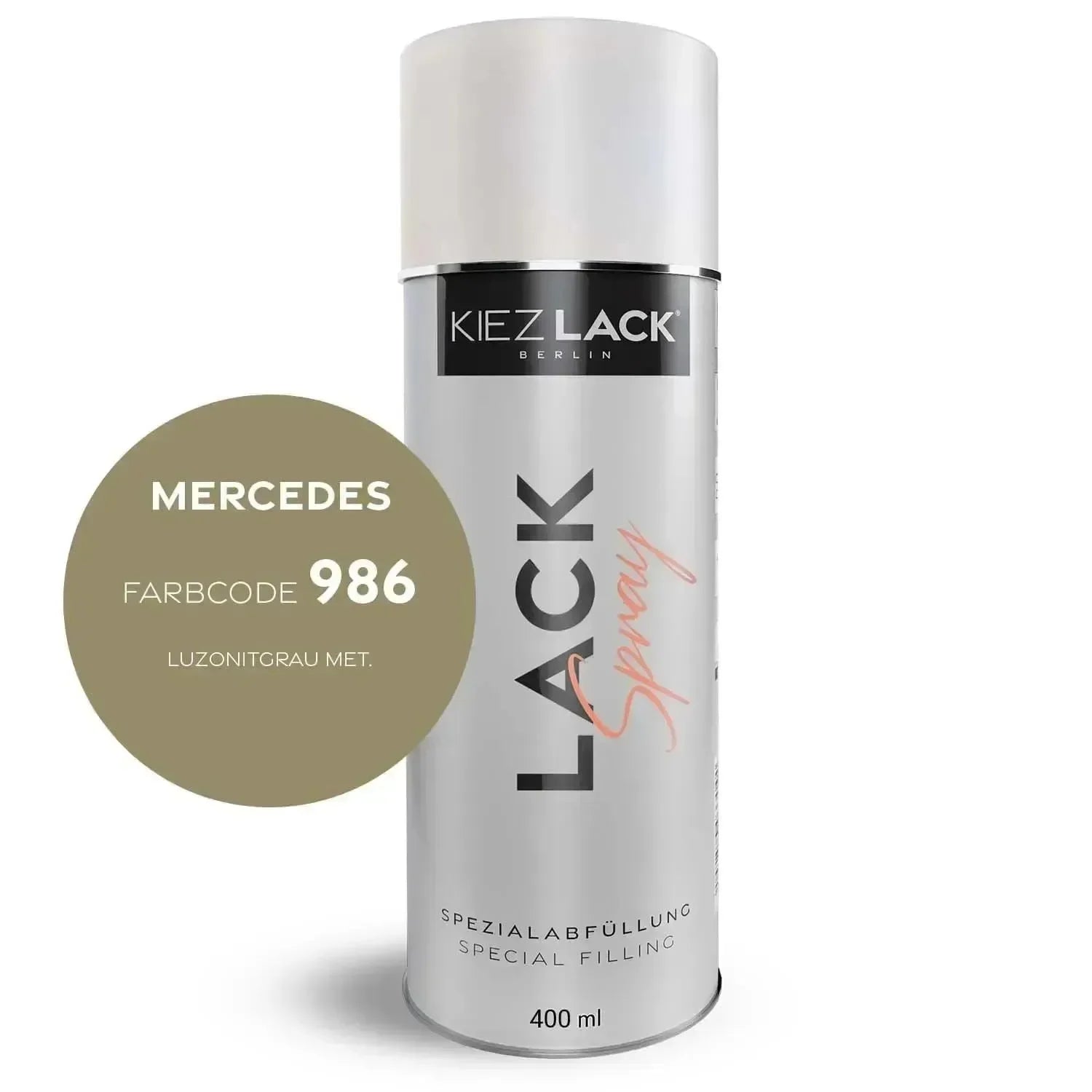 Kiezlack Lackspray Autolack Spraydose MERCEDES 986 LUZONITGRAU MET.