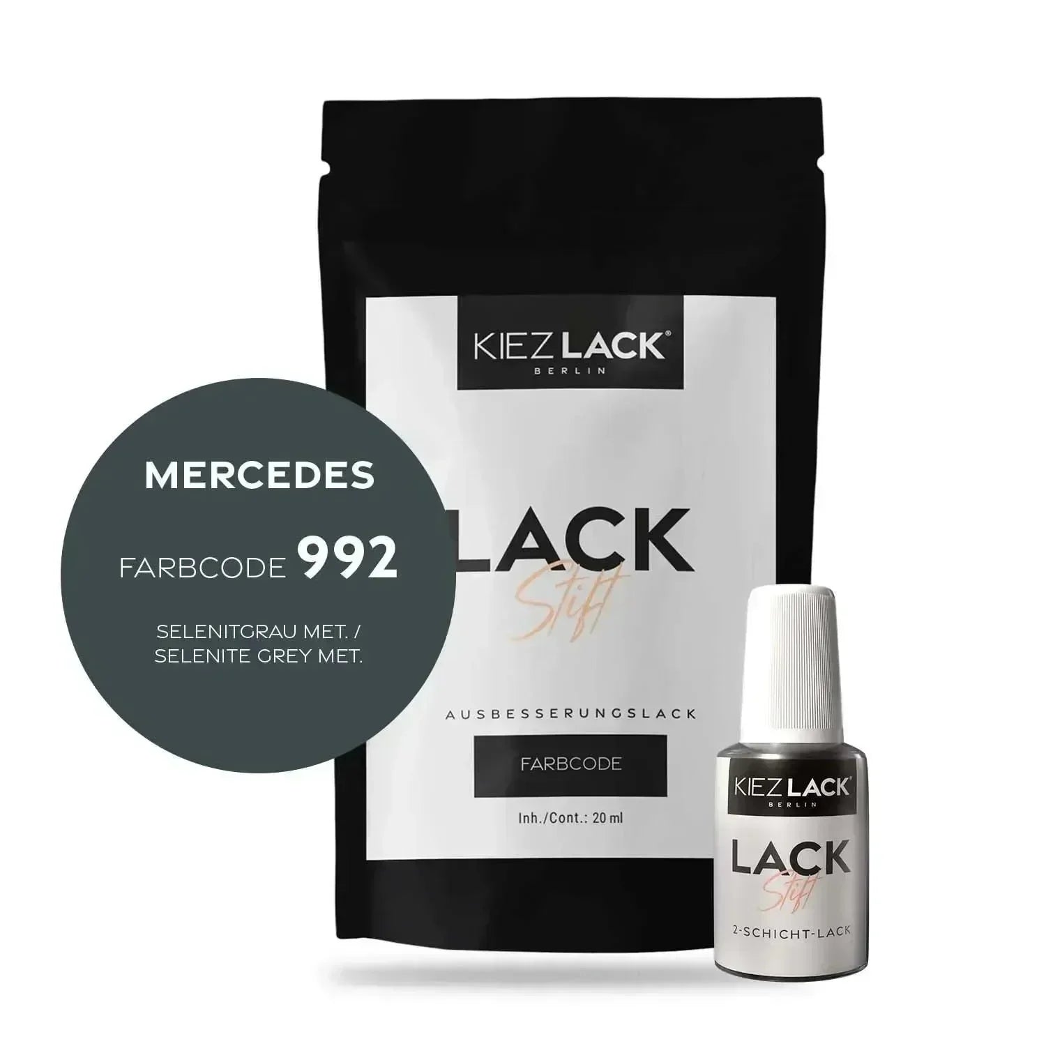 Kiezlack Lackstift Autolack Lackstift MERCEDES 992 SELENITGRAU MET.