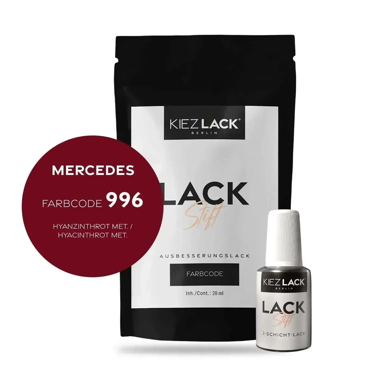 Kiezlack Lackstift Autolack Lackstift MERCEDES 996 HYANZINTHROT MET.