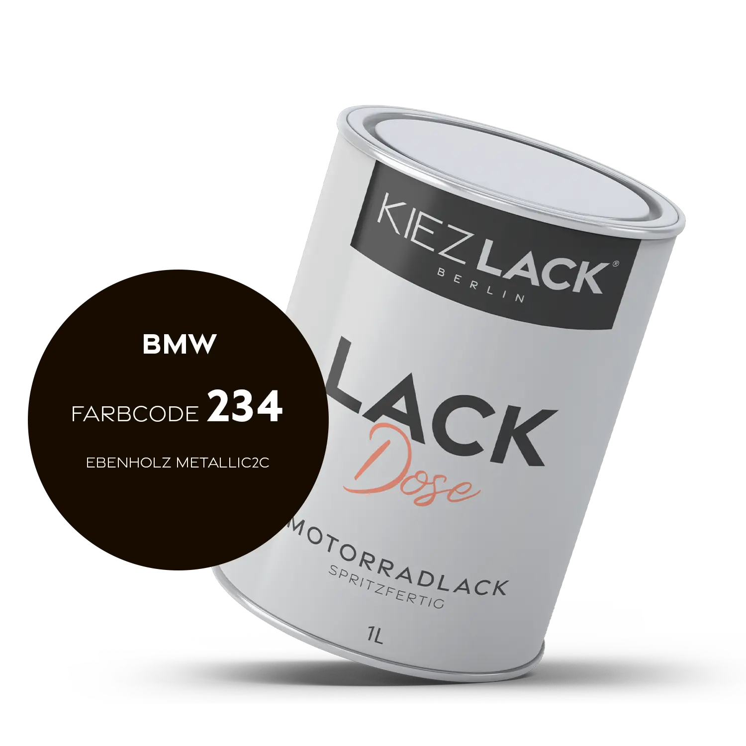 Kiezlack 1K Motorradlack Basislack Lackdose BMW 234 EBENHOLZ METALLIC2C
