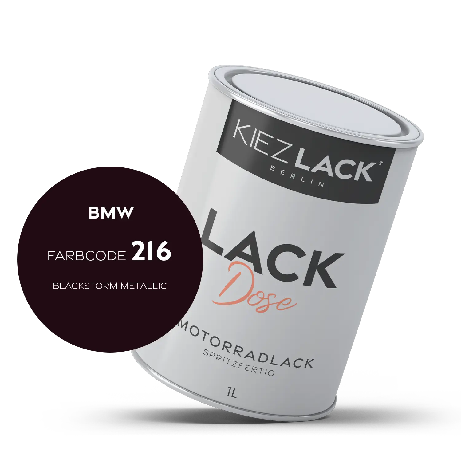 Kiezlack 1K Motorradlack Basislack Lackdose BMW 216 BLACKSTORM METALLIC