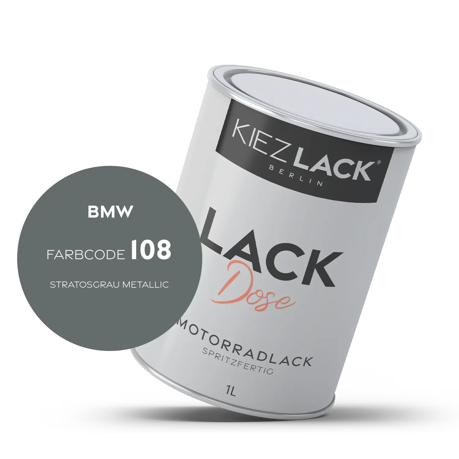 Kiezlack 1K Motorradlack Basislack Lackdose BMW 108 STRATOSGRAU METALLIC