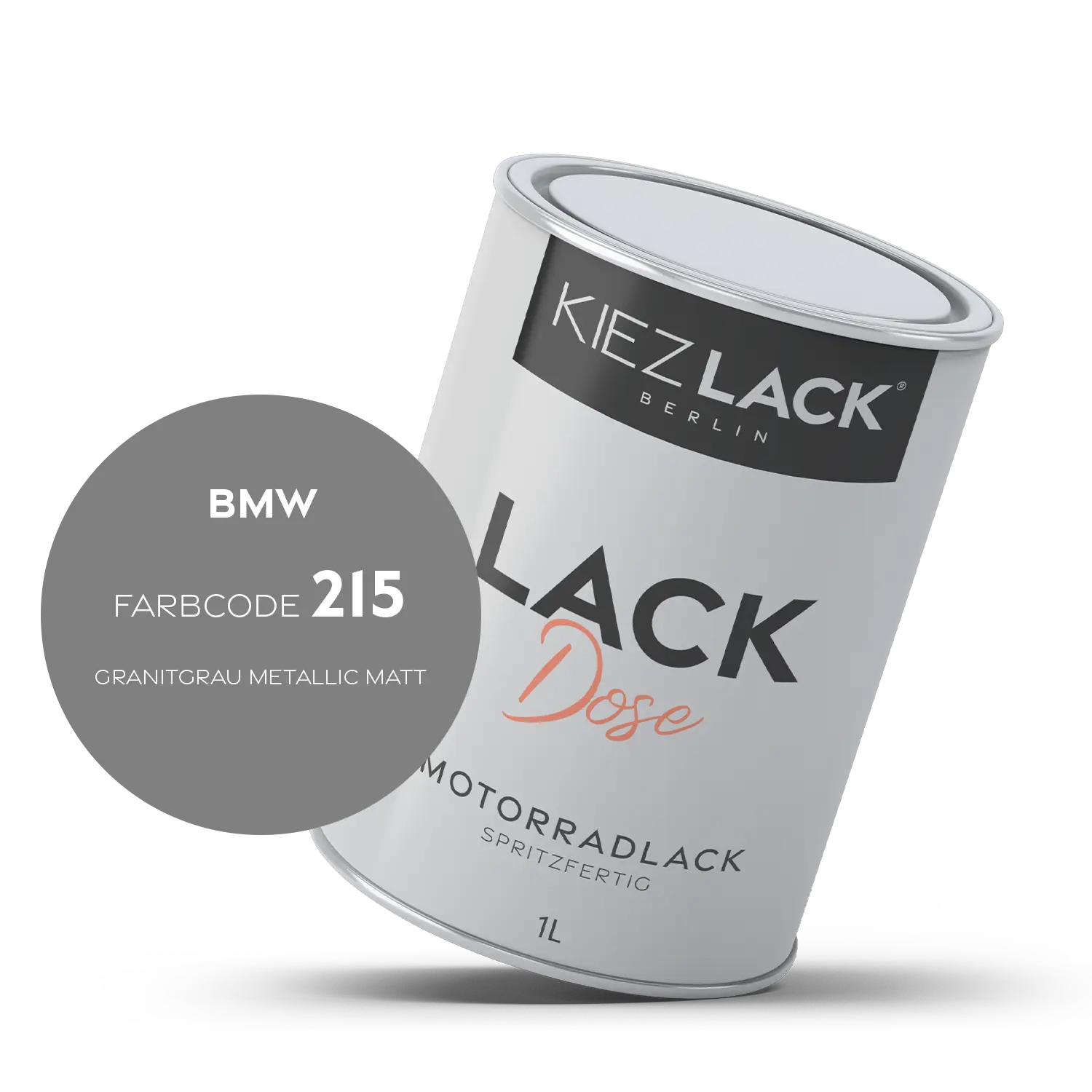 Kiezlack 1K Motorradlack Basislack Lackdose BMW 215 GRANITGRAU METALLIC MATT