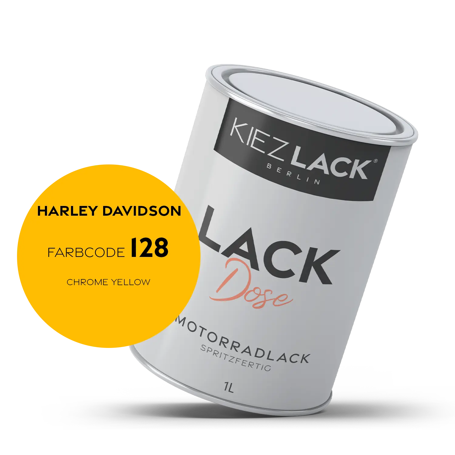 Kiezlack 1K Motorradlack Basislack Lackdose Harley Davidson 128 CHROME YELLOW