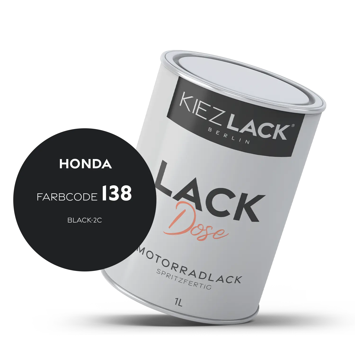 Kiezlack 1K Motorradlack Basislack Lackdose Honda 138 BLACK-2C