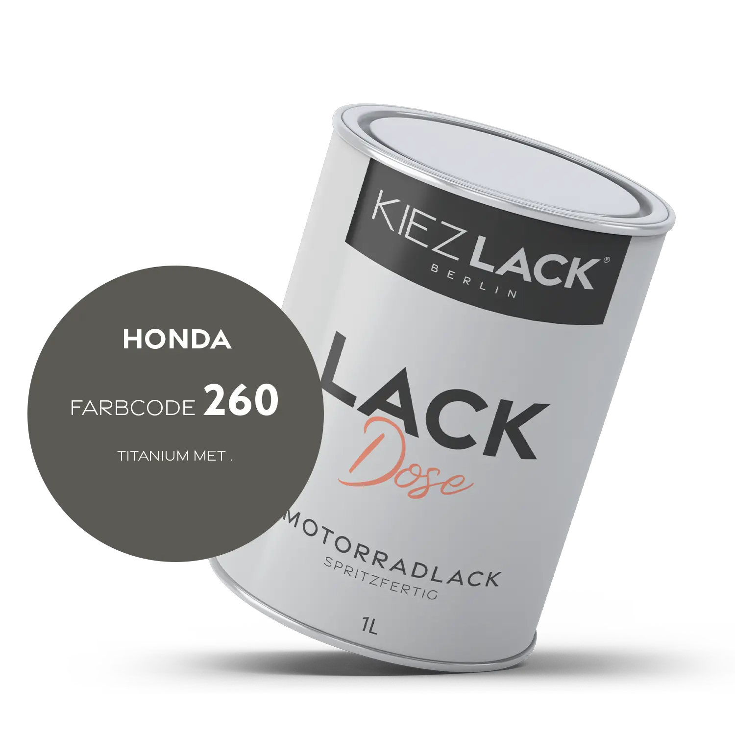 Kiezlack 1K Motorradlack Basislack Lackdose Honda 260 TITANIUM MET .