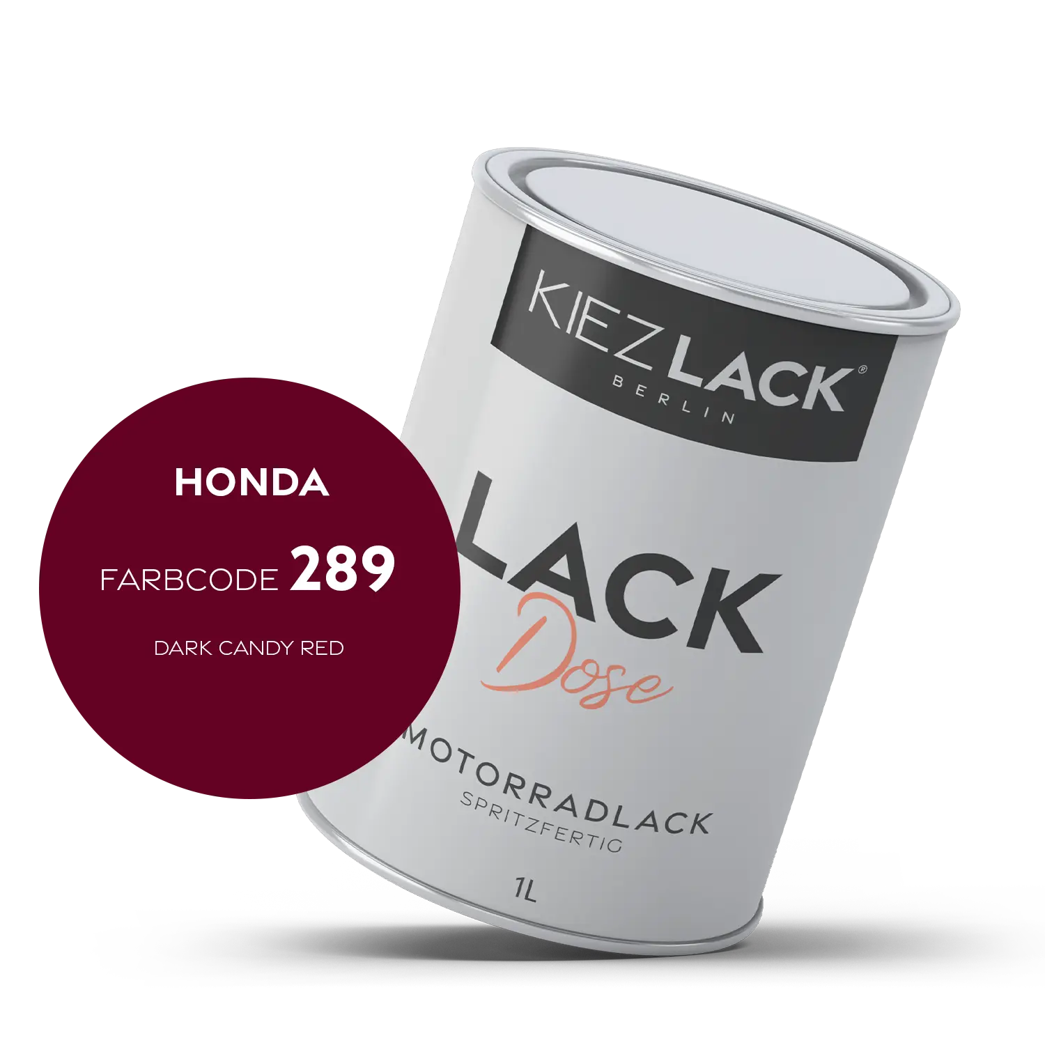 Kiezlack 1K Motorradlack Basislack Lackdose Honda 289 DARK CANDY RED