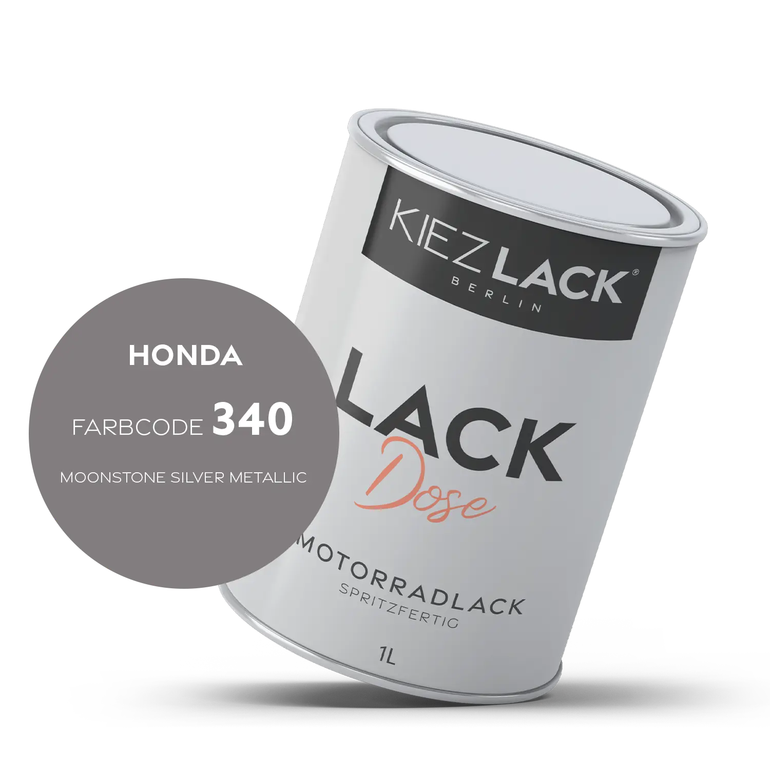 Kiezlack 1K Motorradlack Basislack Lackdose Honda 340 MOONSTONE SILVER METALLIC