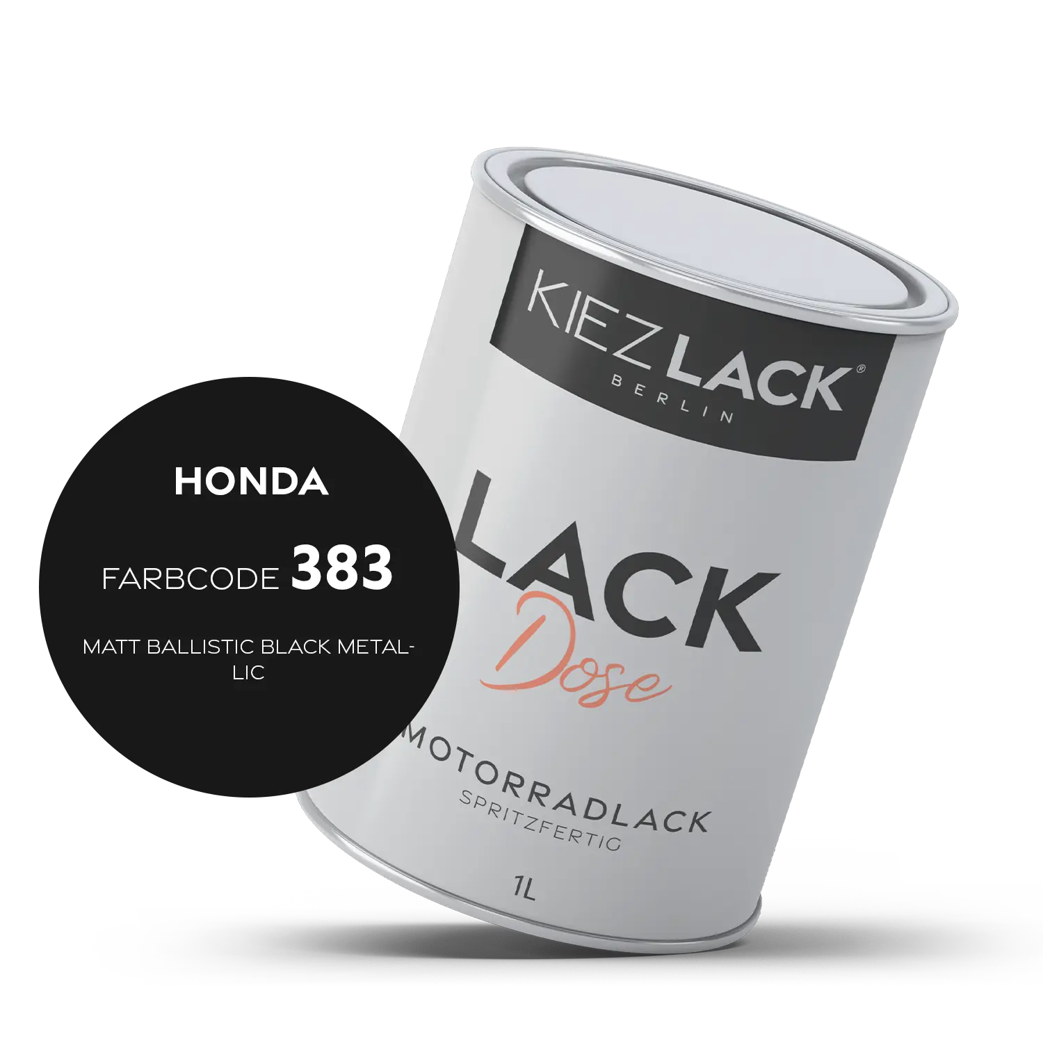 Kiezlack 1K Motorradlack Basislack Lackdose Honda 383 MATT BALLISTIC BLACK METALLIC