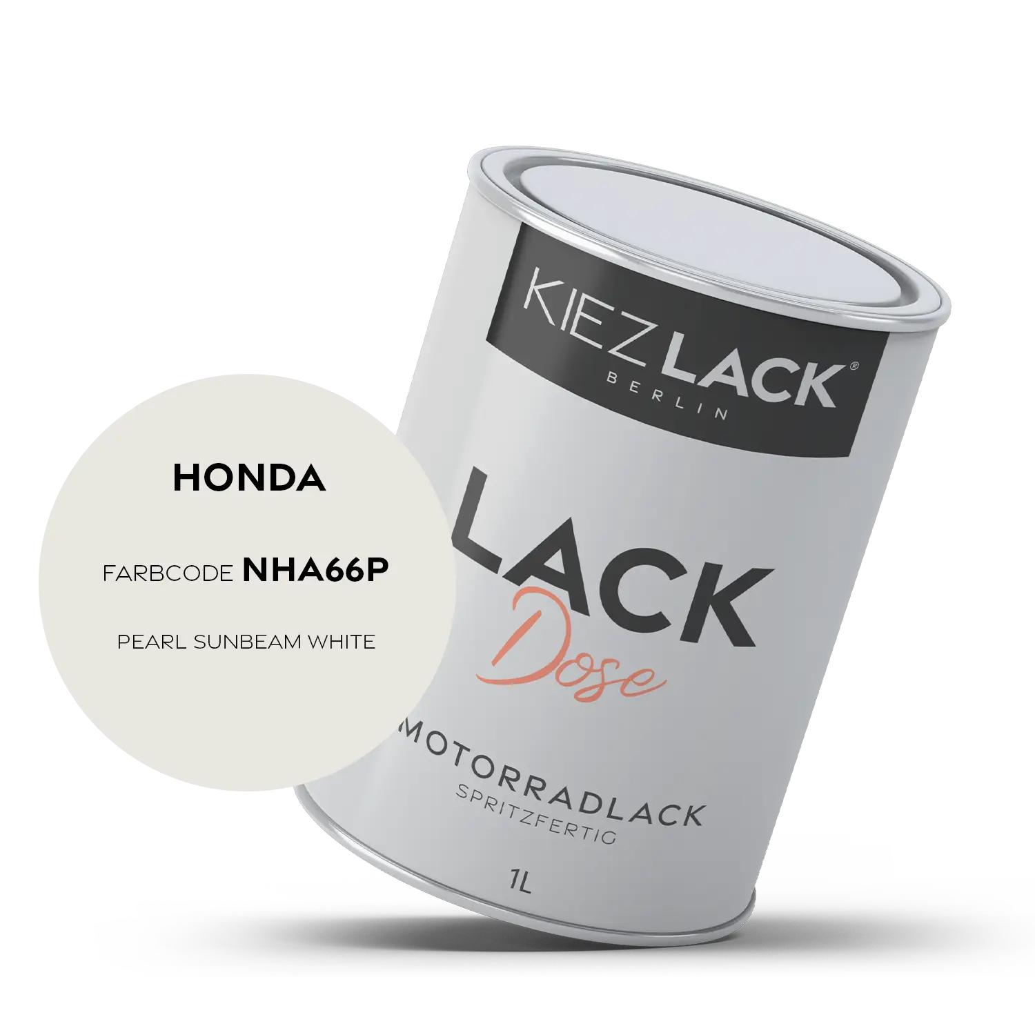 Kiezlack 1K Motorradlack Basislack Lackdose Honda NHA66P PEARL SUNBEAM WHITE