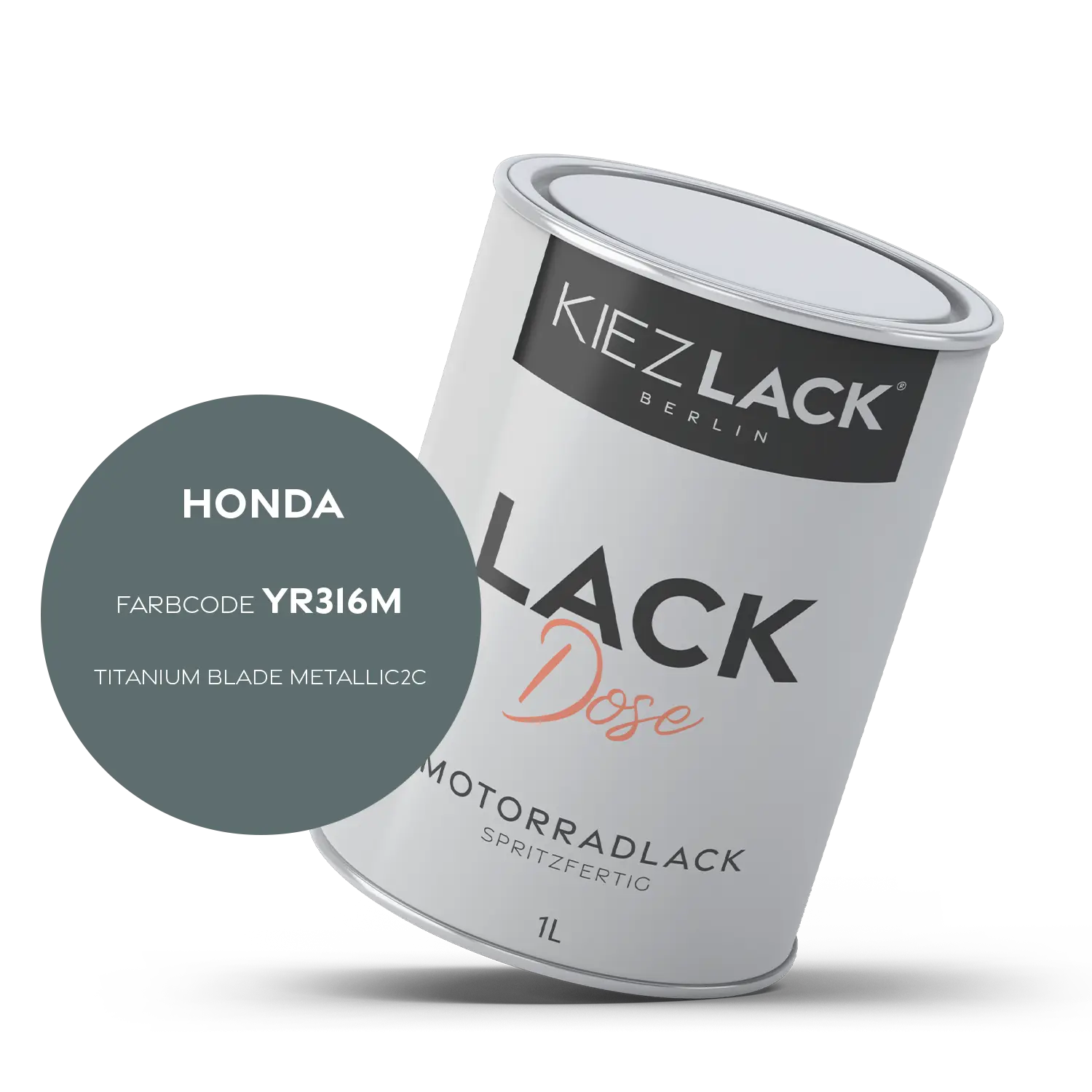 Kiezlack 1K Motorradlack Basislack Lackdose Honda YR316M TITANIUM BLADE METALLIC2C