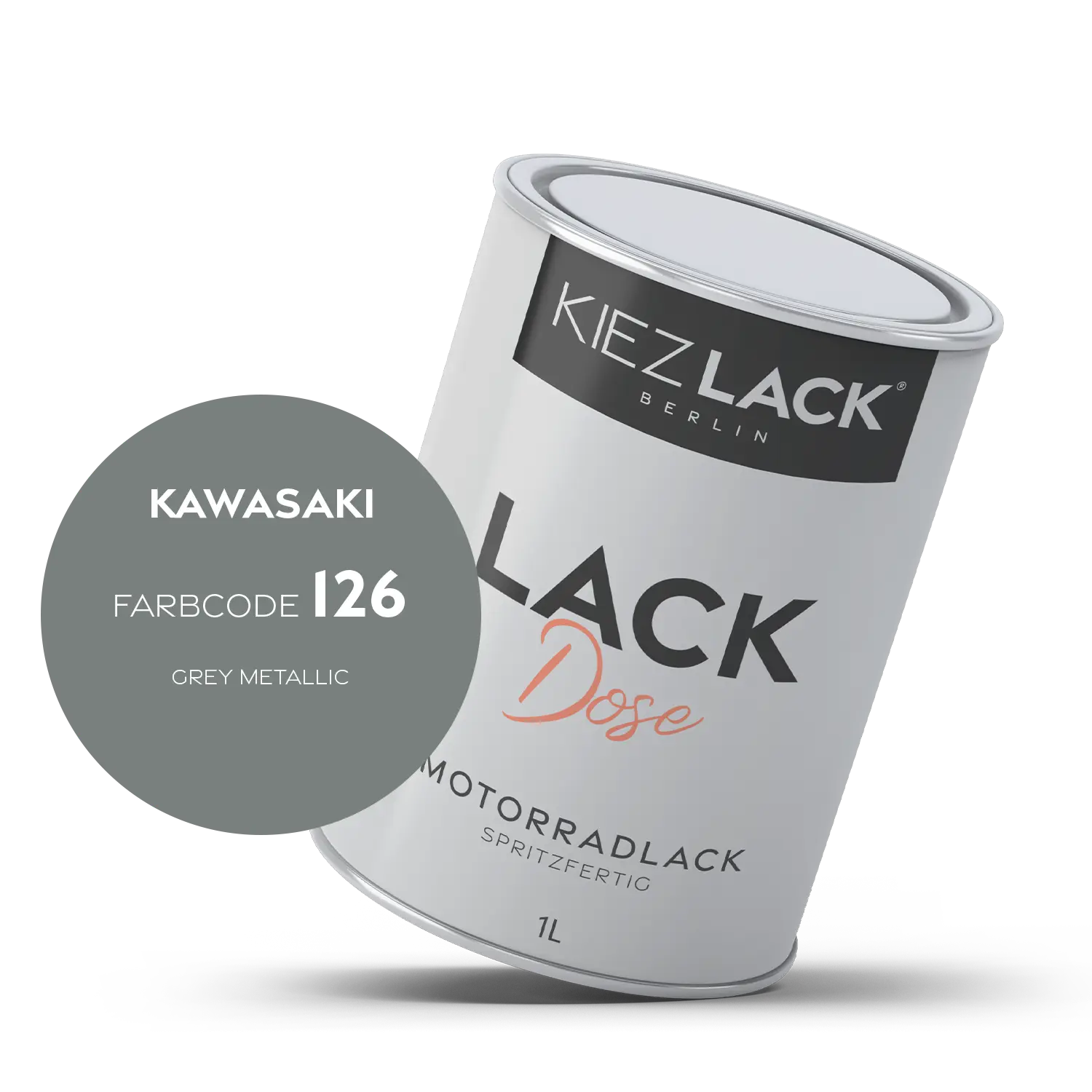 Kiezlack 1K Motorradlack Basislack Lackdose Kawasaki 126 GREY METALLIC