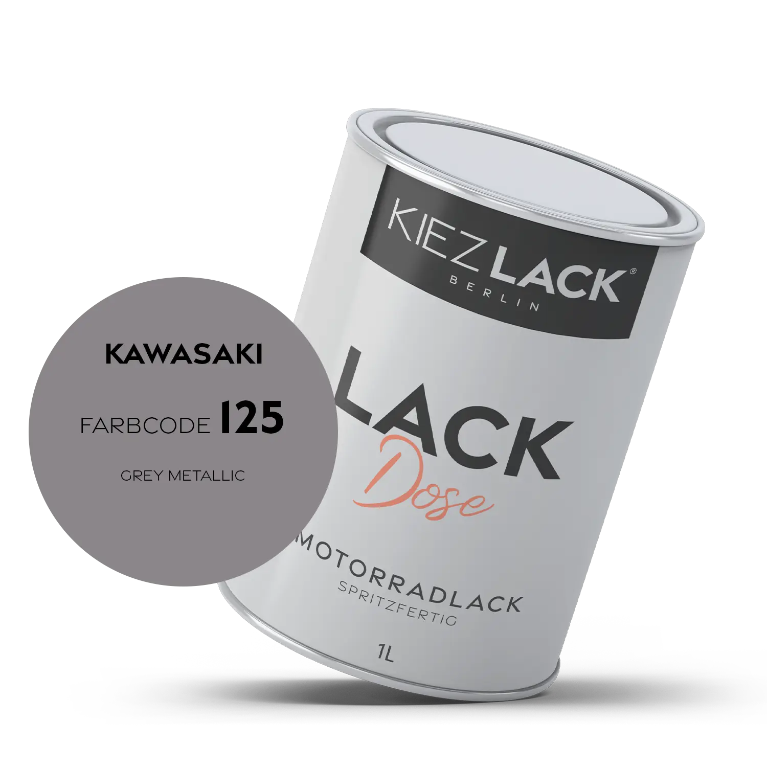 Kiezlack 1K Motorradlack Basislack Lackdose Kawasaki 125 GREY METALLIC