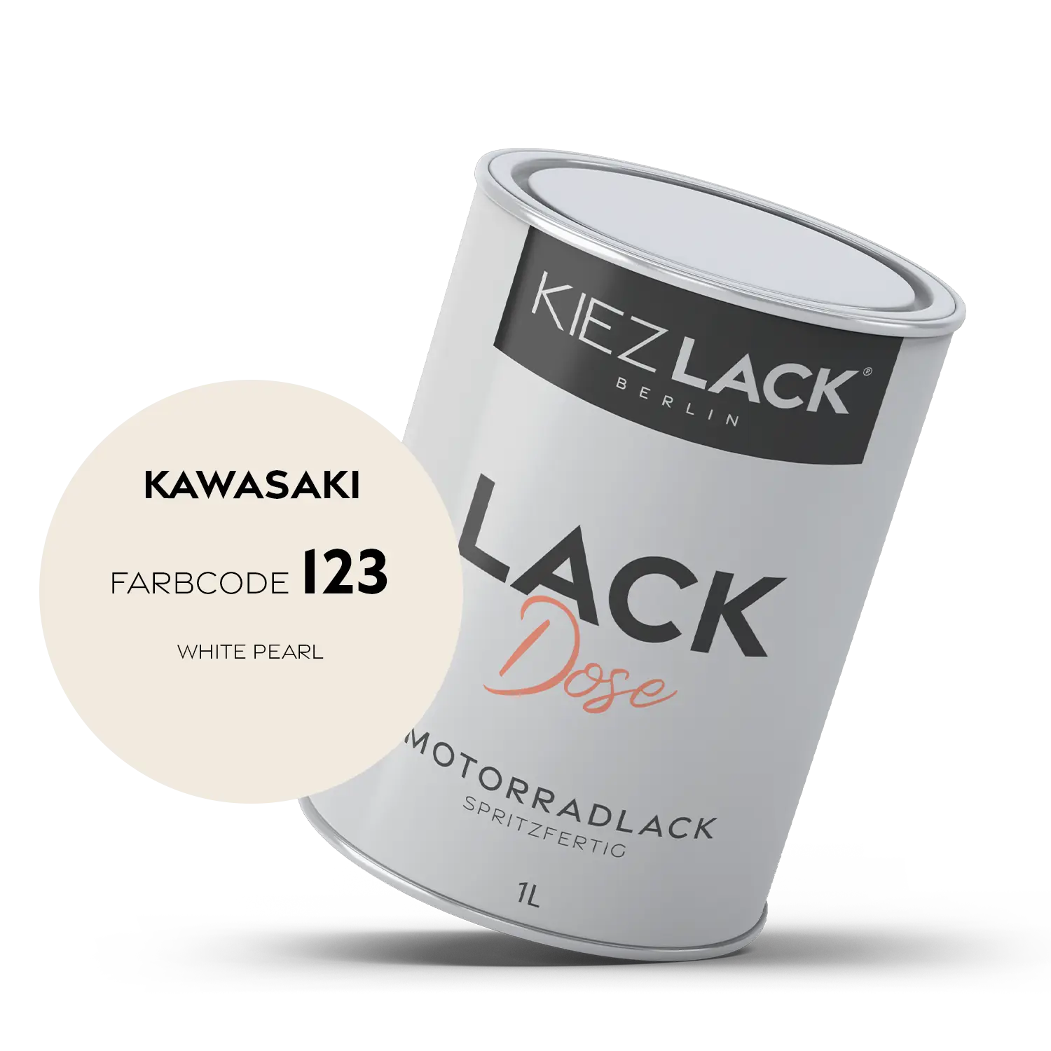 Kiezlack 1K Motorradlack Basislack Lackdose Kawasaki 123 WHITE PEARL