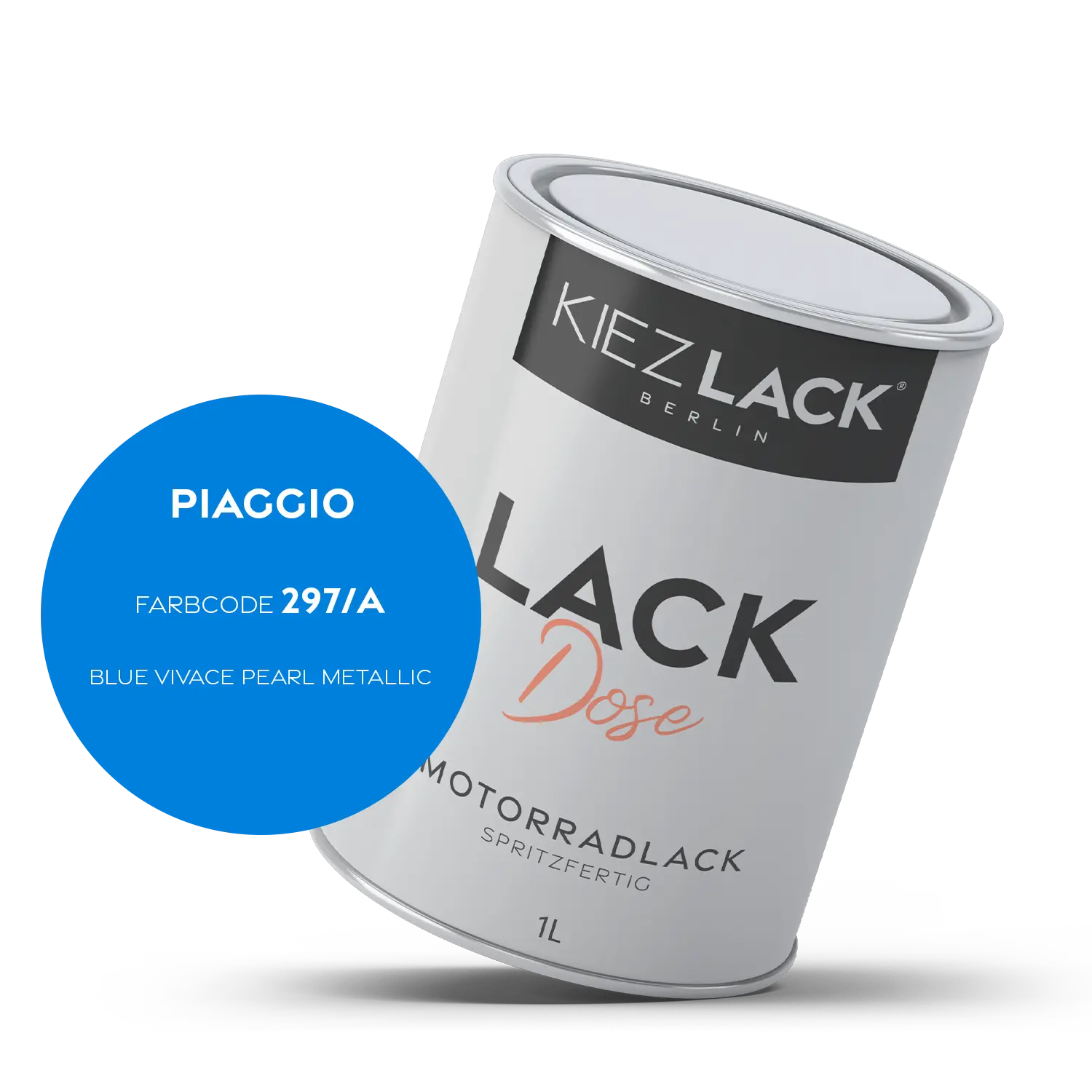 Kiezlack 1K Motorradlack Basislack Lackdose Piaggio 297/A BLUE VIVACE PEARL METALLIC