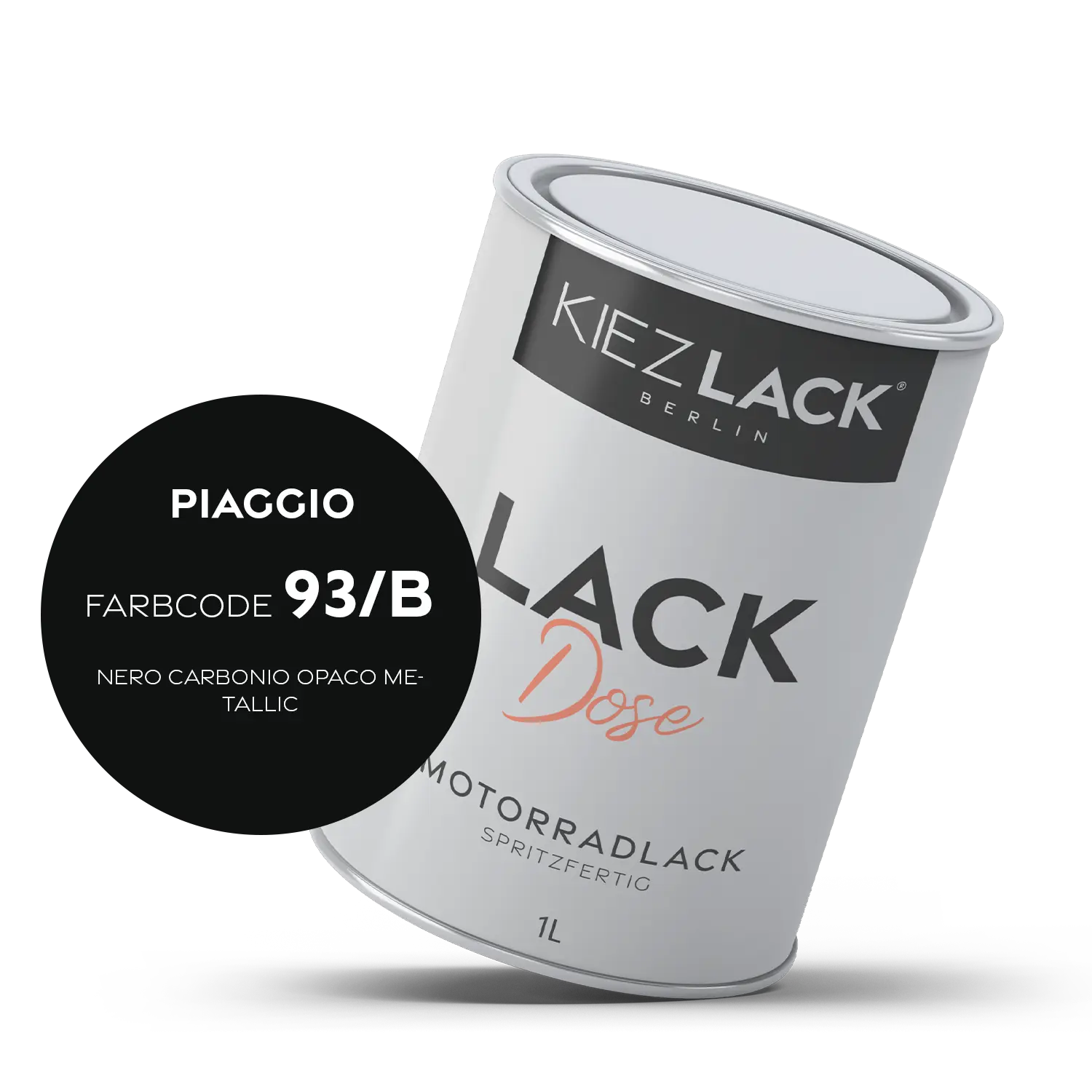 Kiezlack 1K Motorradlack Basislack Lackdose Piaggio 93/B NERO CARBONIO OPACO METALLIC