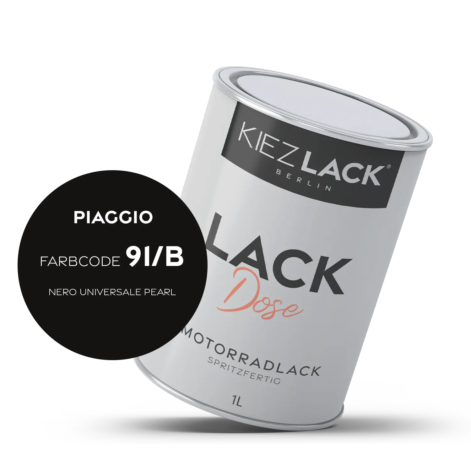Kiezlack 1K Motorradlack Basislack Lackdose Piaggio 91/B NERO UNIVERSALE PEARL