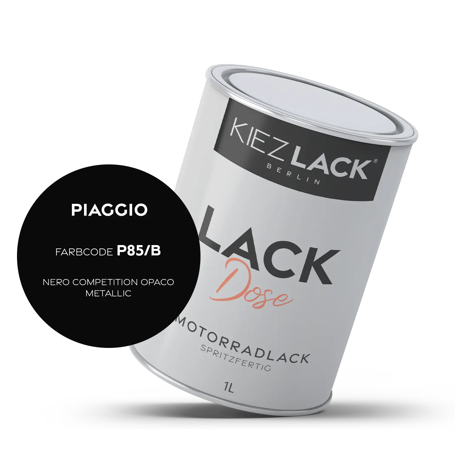 Kiezlack 1K Motorradlack Basislack Lackdose Piaggio P85/B NERO COMPETITION OPACO METALLIC