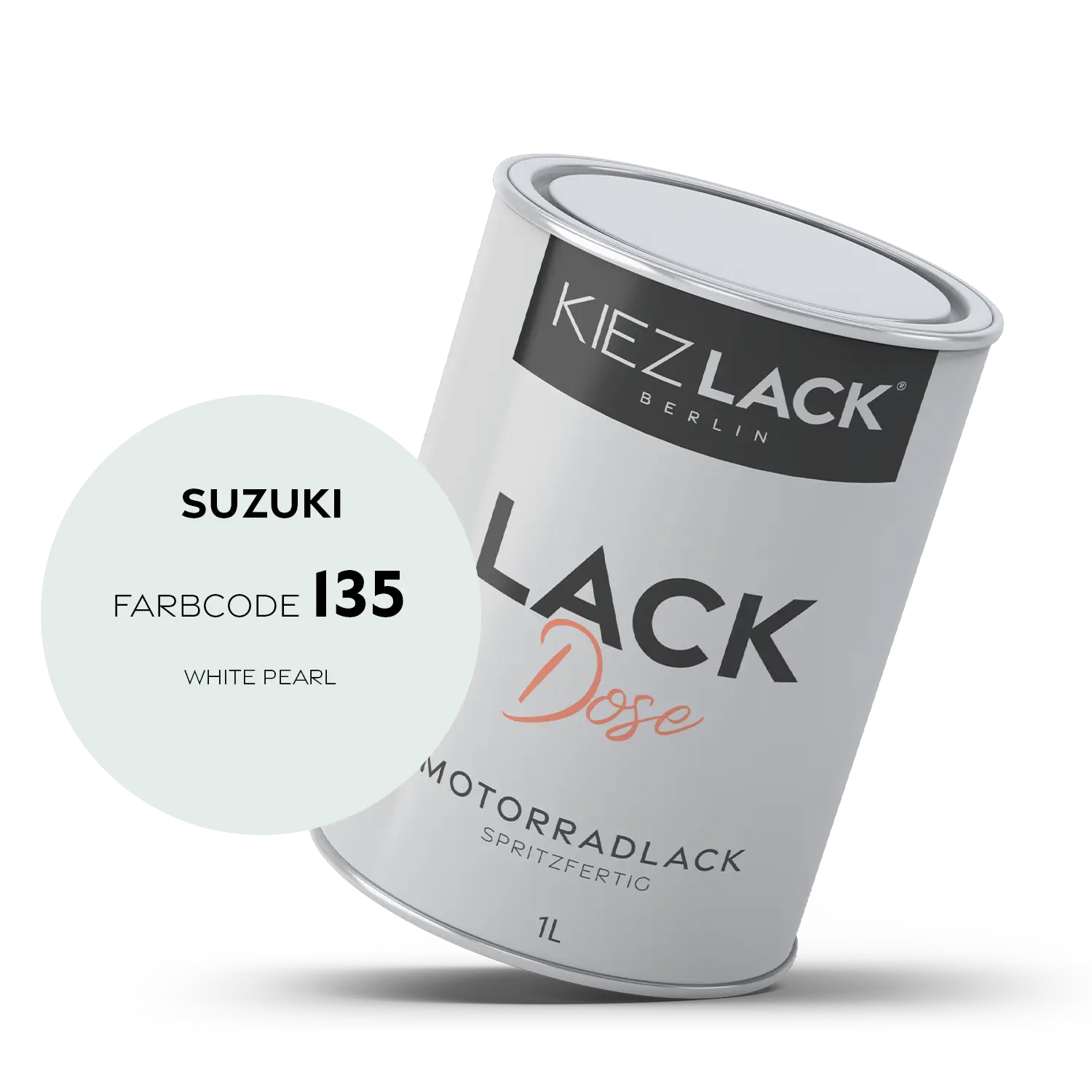 Kiezlack 1K Motorradlack Basislack Lackdose Suzuki 135 WHITE PEARL