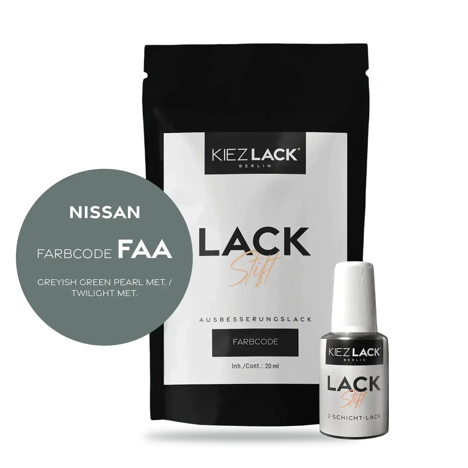 Kiezlack Lackstift Autolack Lackstift NISSAN FAA GREYISH GREEN PEARL MET.