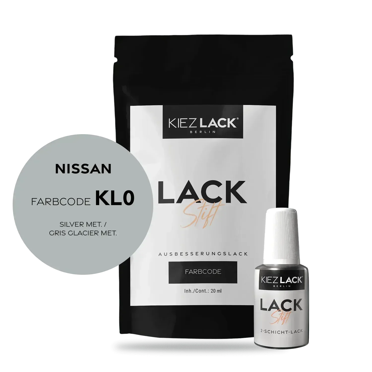 Kiezlack Lackstift Autolack Lackstift NISSAN KL0 SILVER MET.