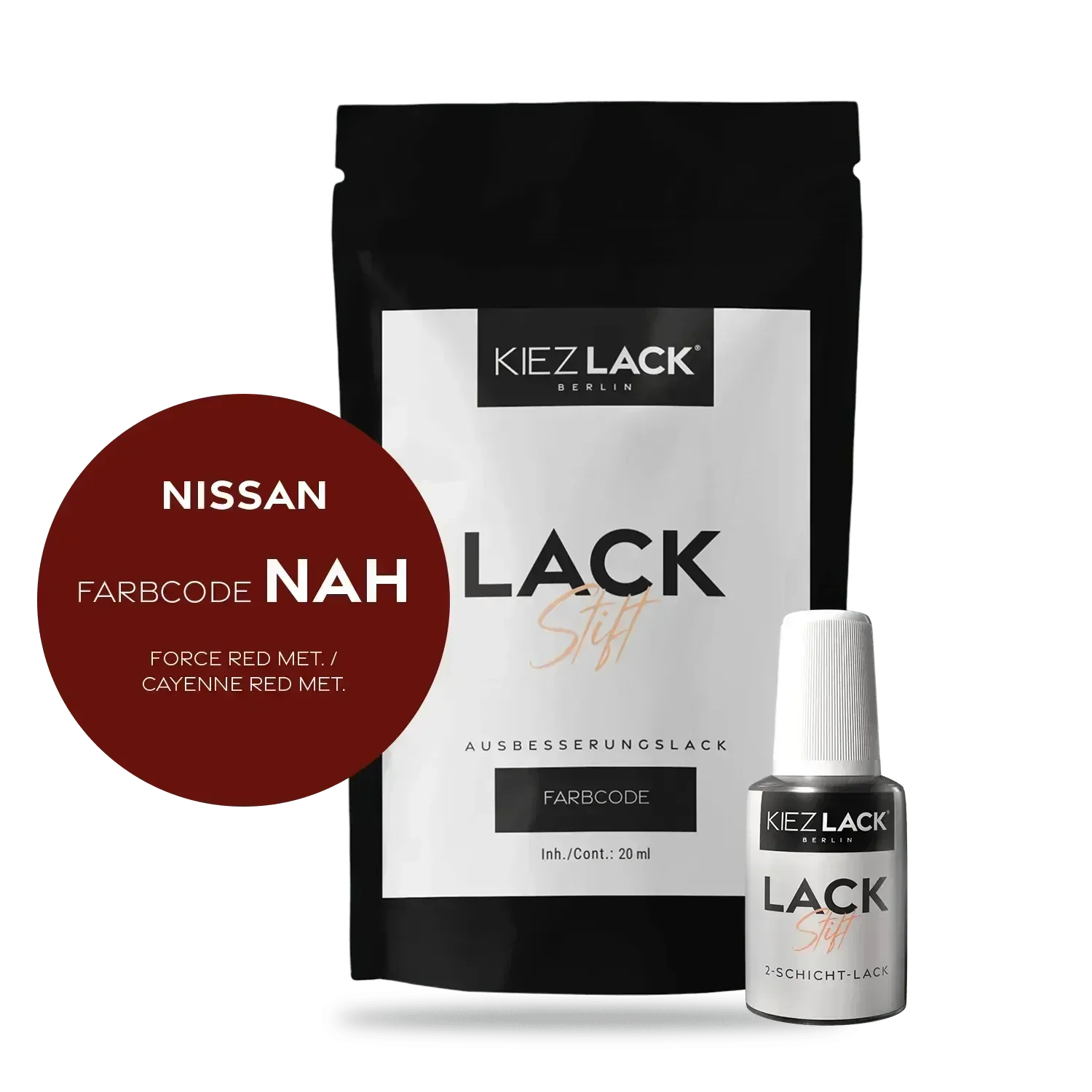 Kiezlack Lackstift Autolack Lackstift NISSAN NAH FORCE RED MET.