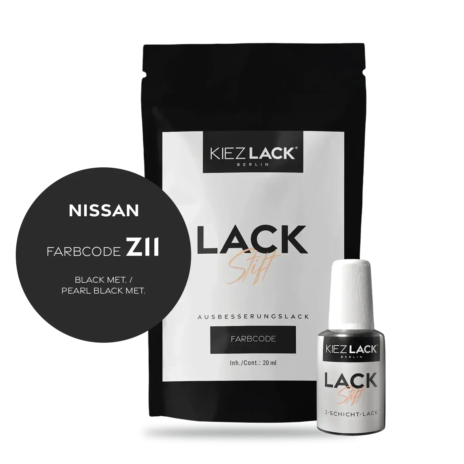 Kiezlack Lackstift Autolack Lackstift NISSAN Z11 BLACK MET.