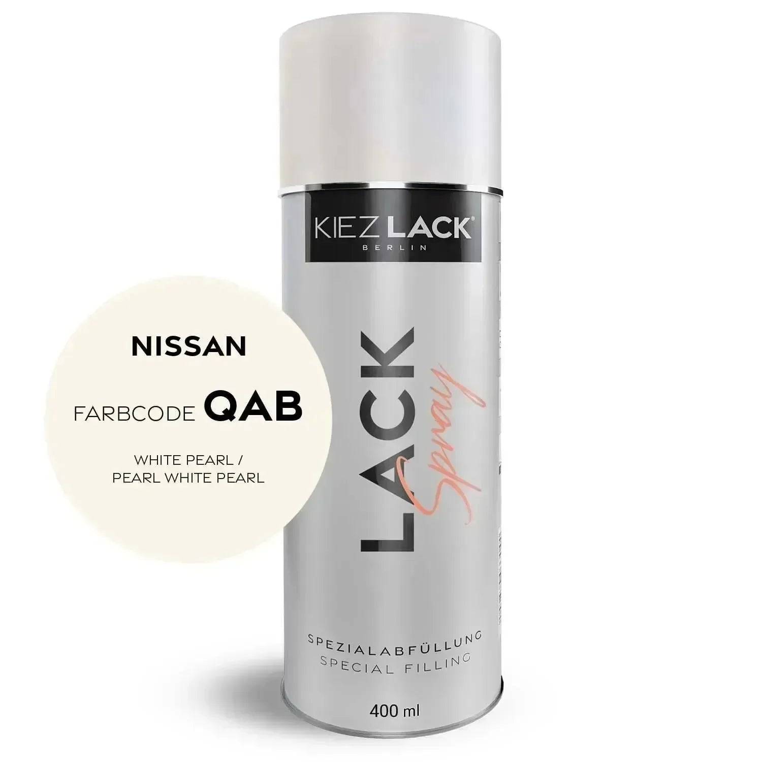 Kiezlack Lackspray Autolack Spraydose NISSAN QAB WHITE PEARL