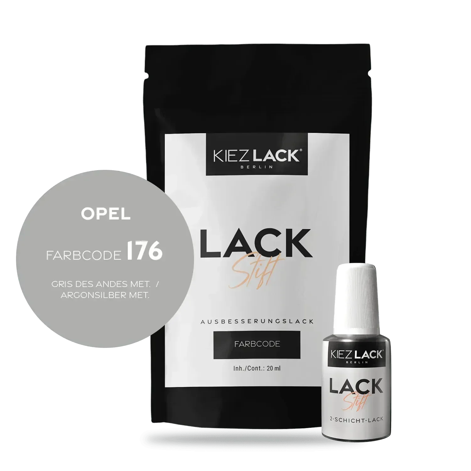 Kiezlack Lackstift Autolack Lackstift OPEL 176 GRIS DES ANDES MET.