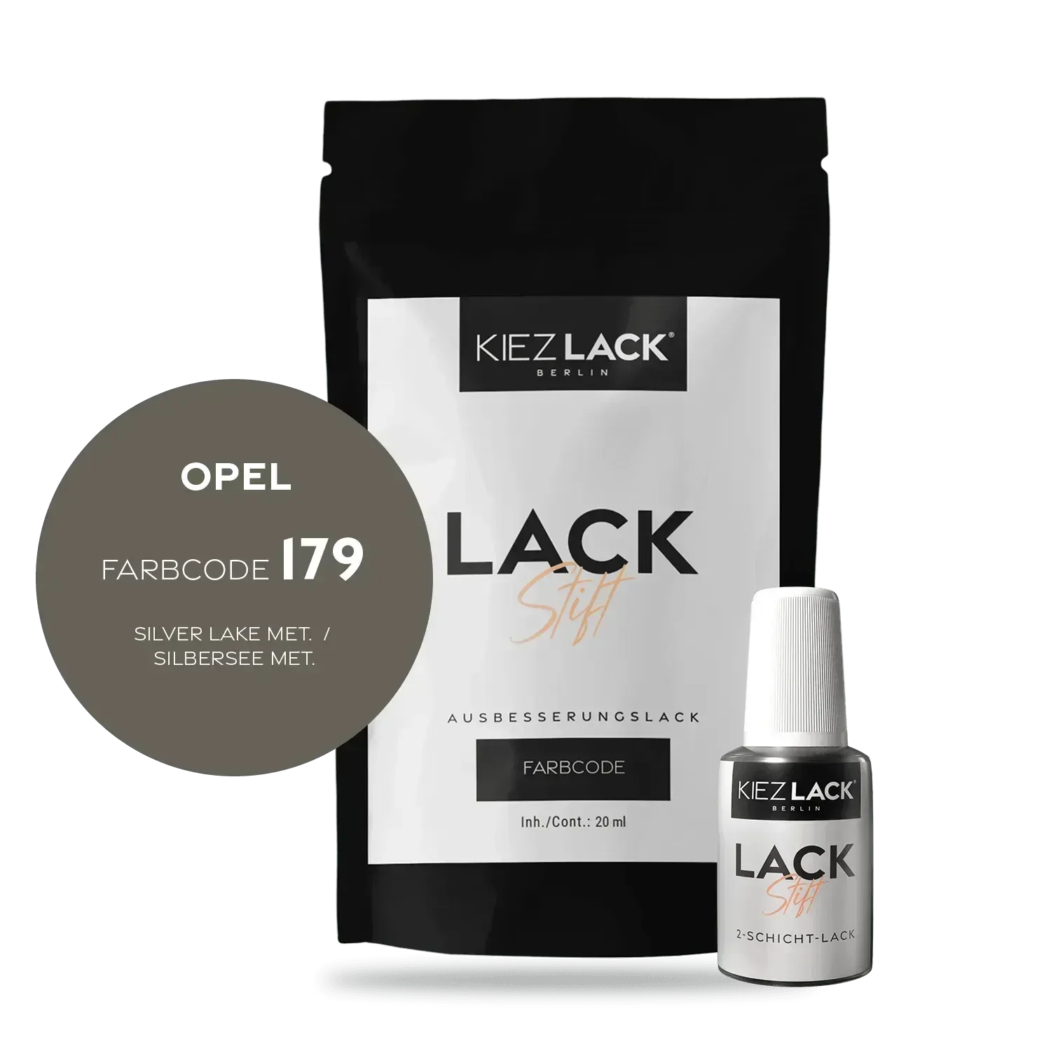 Kiezlack Lackstift Autolack Lackstift OPEL 179 SILVER LAKE MET.