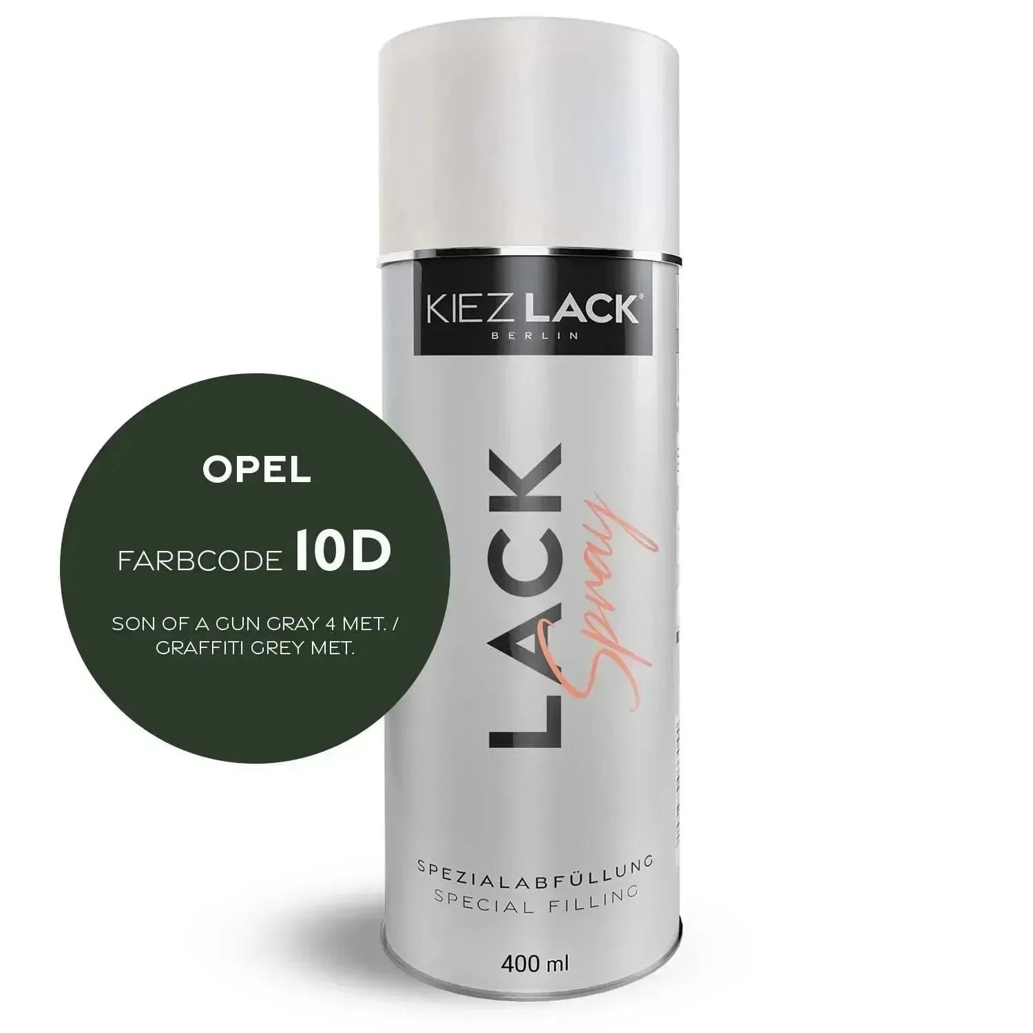 Kiezlack Lackspray Autolack Spraydose OPEL 10D SON OF A GUN GRAY 4 MET.