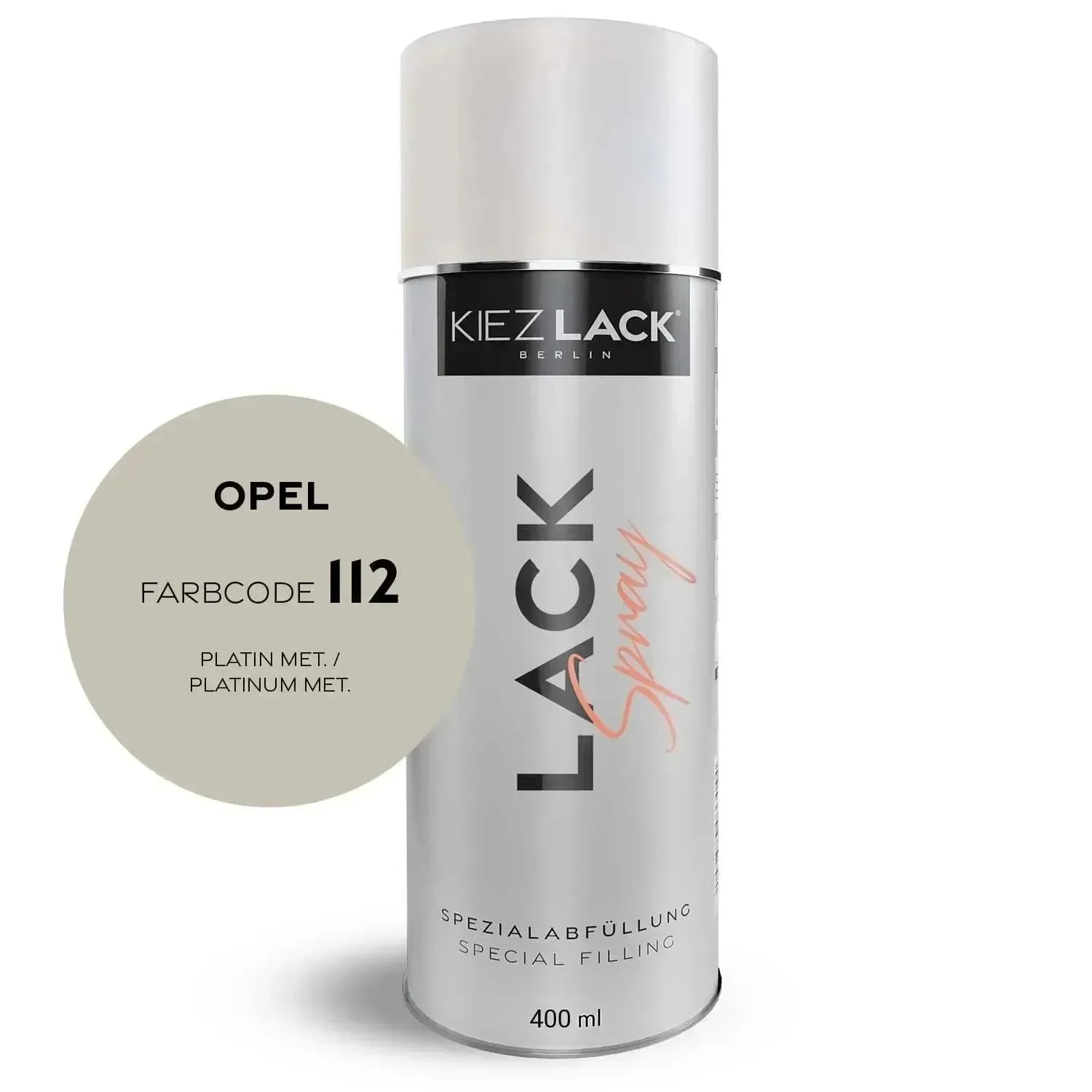 Kiezlack Lackspray Autolack Spraydose OPEL 112 PLATIN MET.