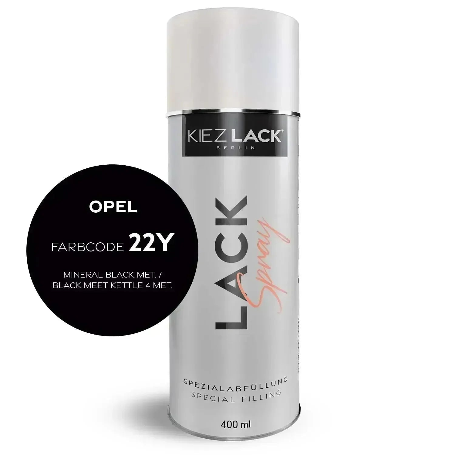 Kiezlack Lackspray Autolack Spraydose OPEL 22Y MINERAL BLACK MET.