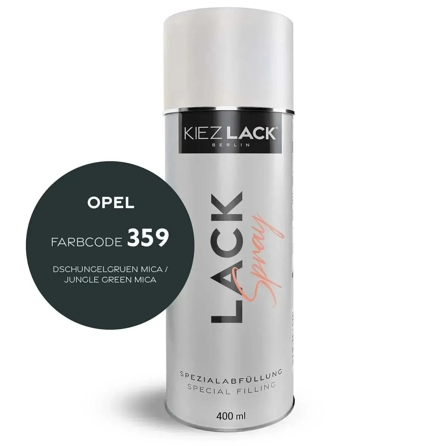 Kiezlack Lackspray Autolack Spraydose OPEL 359 DSCHUNGELGRUEN MICA
