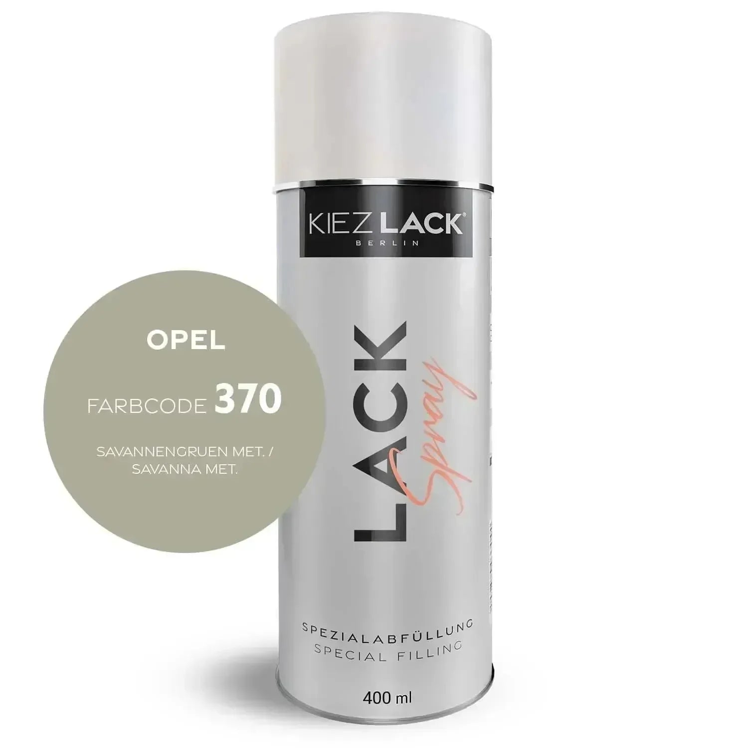 Kiezlack Lackspray Autolack Spraydose OPEL 370 SAVANNENGRUEN MET.
