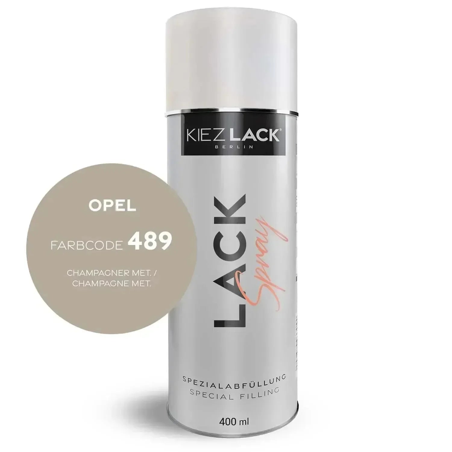 Kiezlack Lackspray Autolack Spraydose OPEL 489 CHAMPAGNER MET.