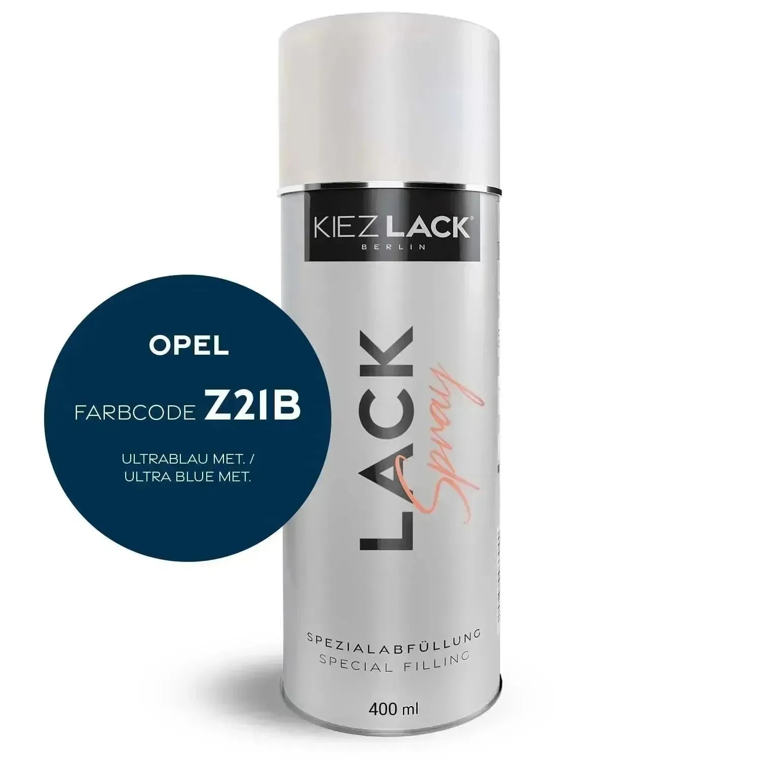 Kiezlack Lackspray Autolack Spraydose OPEL Z21B ULTRABLAU MET.