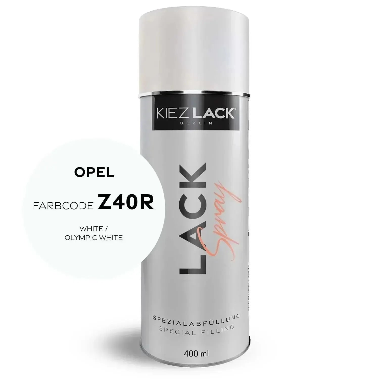 Kiezlack Lackspray Autolack Spraydose OPEL Z40R WHITE