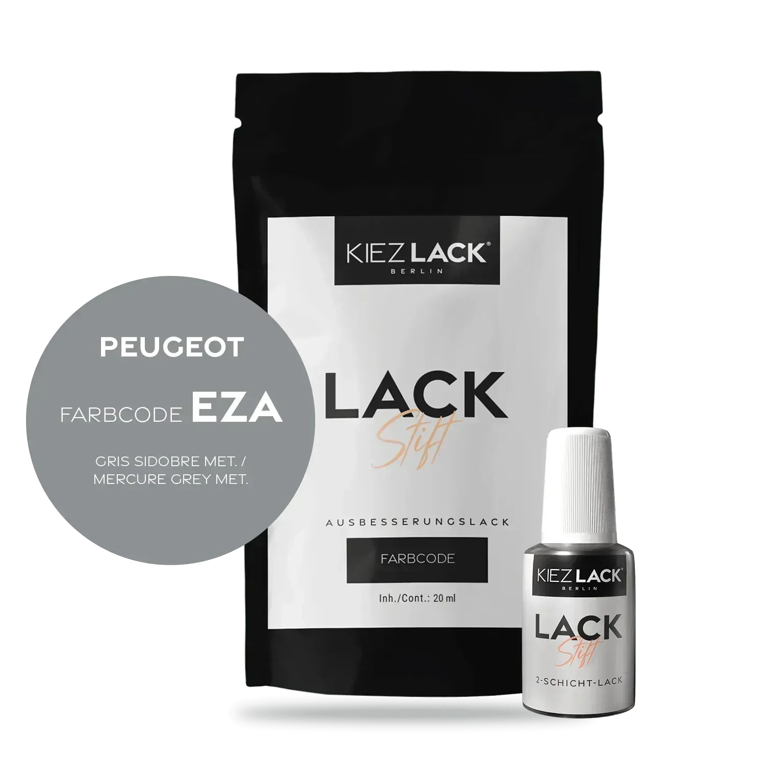 Kiezlack Lackstift Autolack Lackstift Peugeot EZA GRIS SIDOBRE MET.