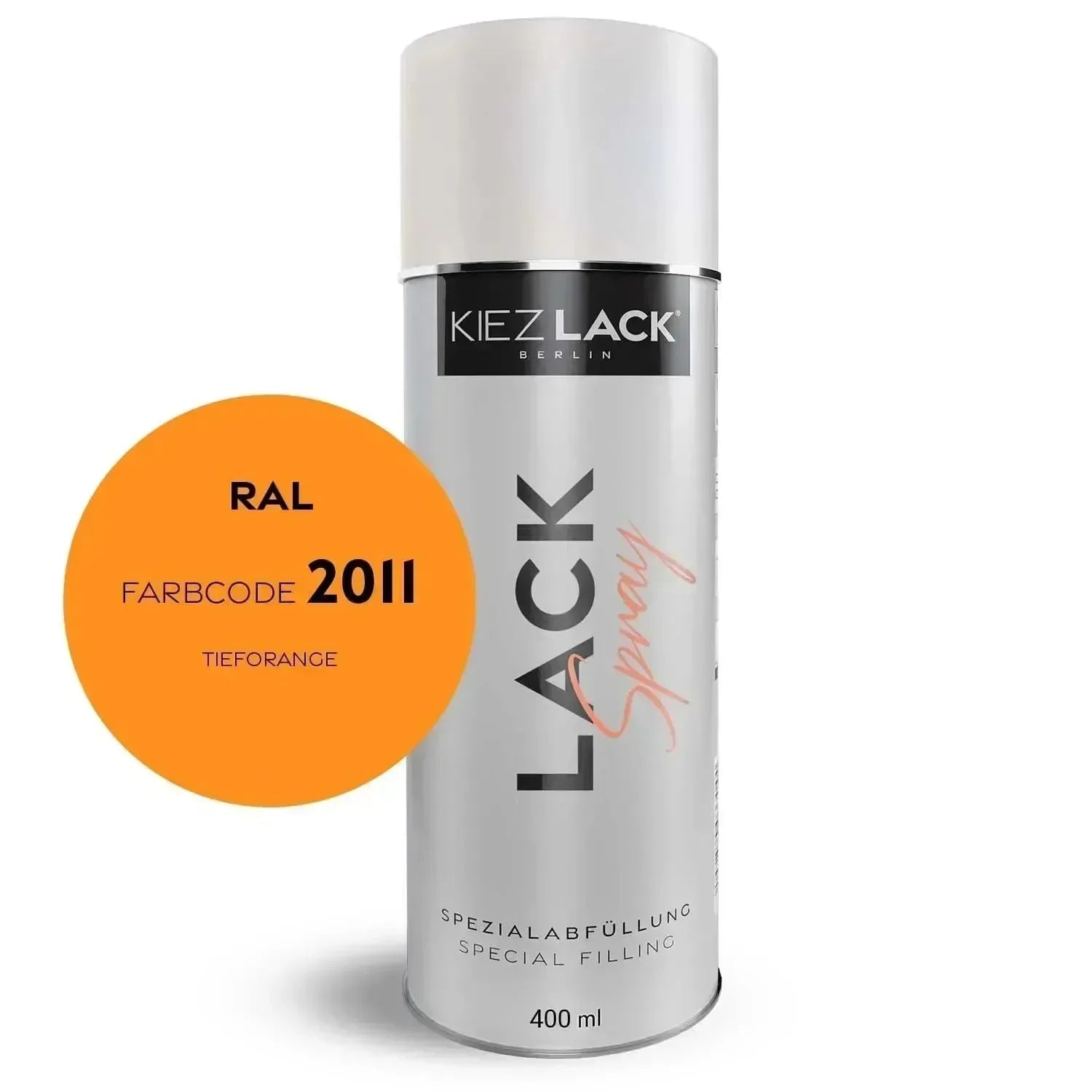 Kiezlack Lackspray Autolack Spraydose RAL 2011 TIEFORANGE