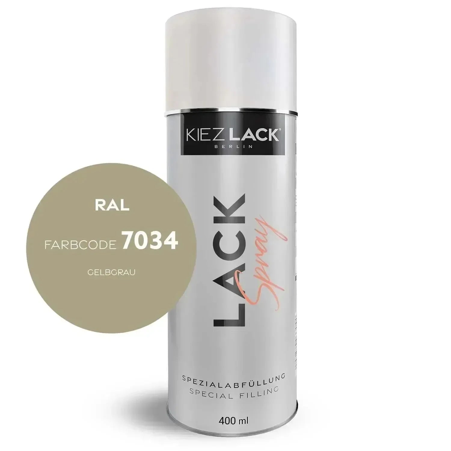 Kiezlack Lackspray Autolack Spraydose RAL 7034 GELBGRAU