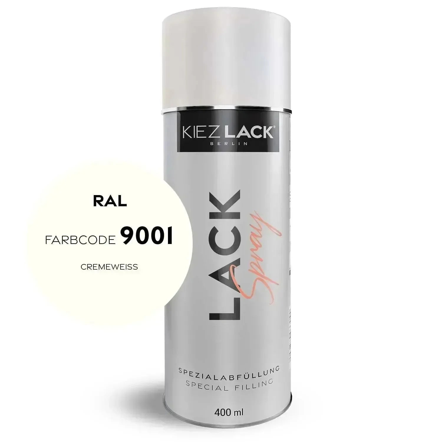 Kiezlack Lackspray Autolack Spraydose RAL 9001 CREMEWEISS