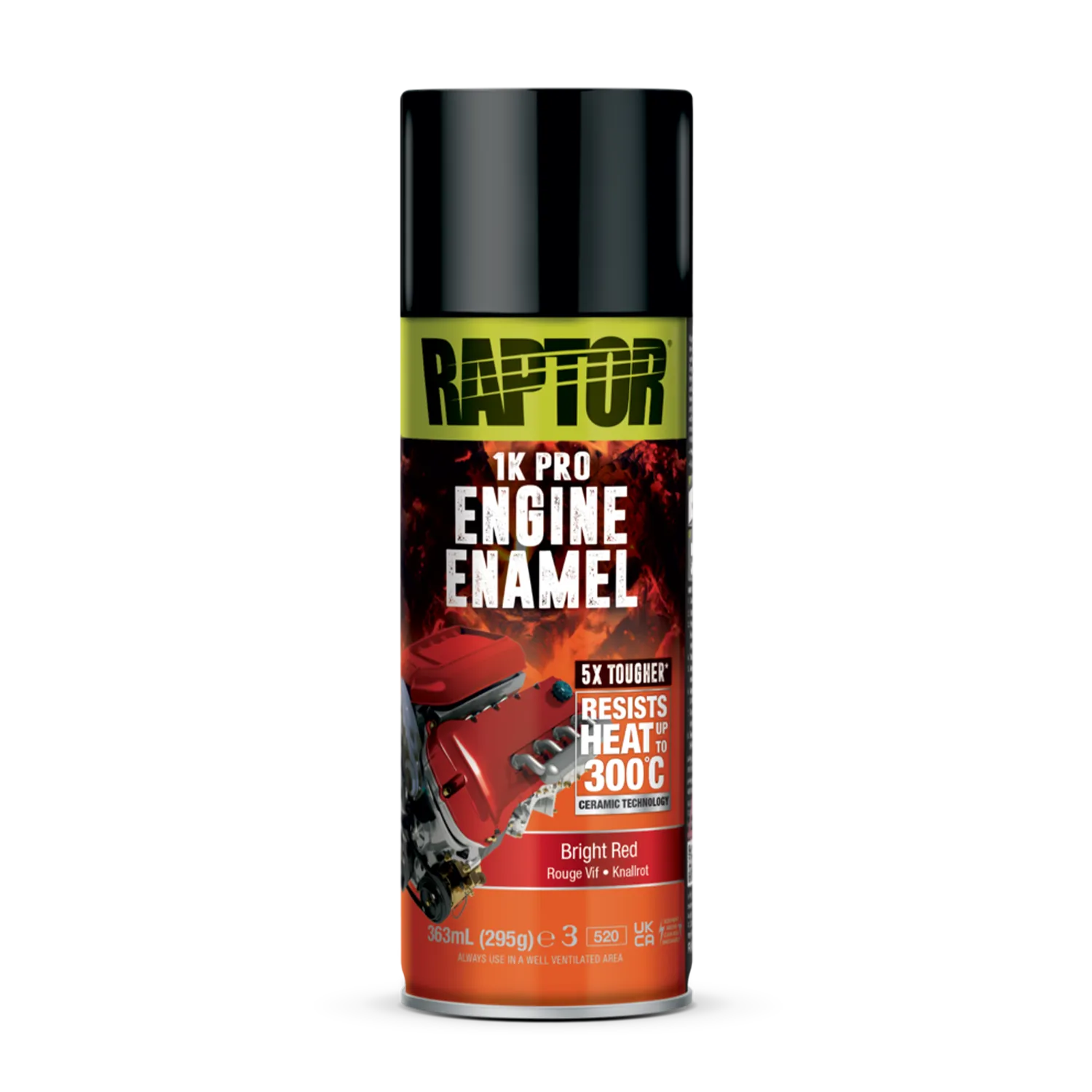 Raptor Knallrot RAPTOR 1K Pro Motorlack Spray hitzebeständig bis 300 °C FARBWAHL