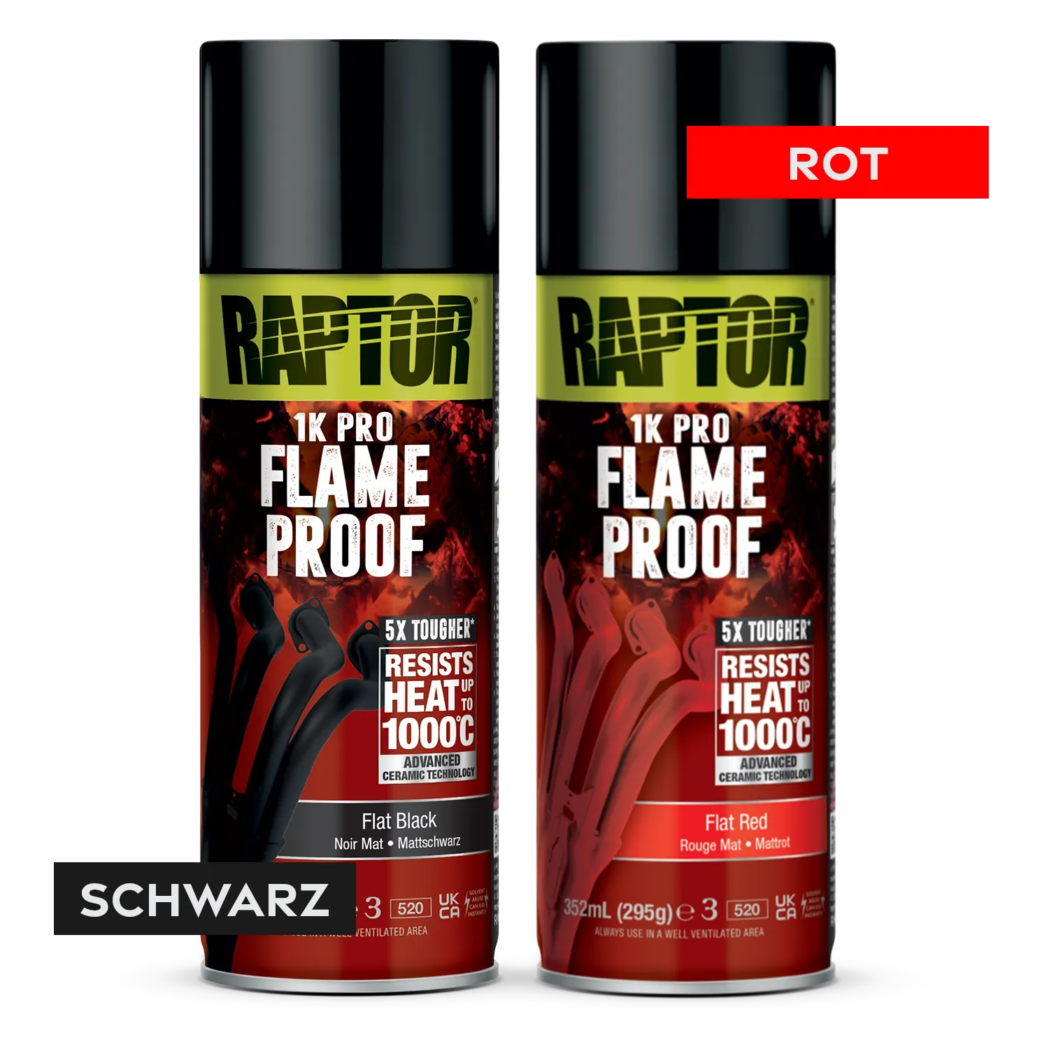 Raptor RAPTOR 1K Flame Proof Spraydose hitzefester Auspufflack bis 1000°C FARBWAHL