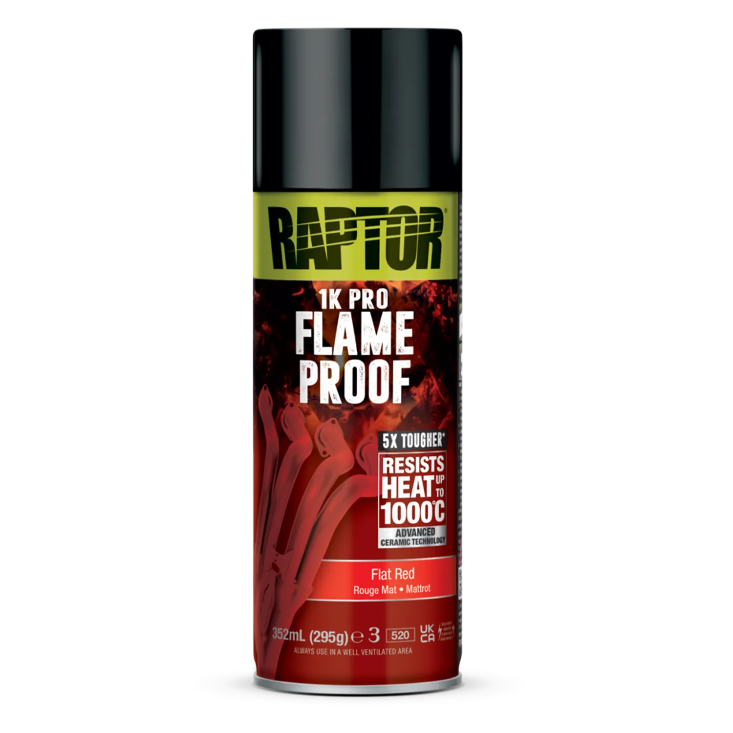 Raptor Matt Rot RAPTOR 1K Flame Proof Spraydose hitzefester Auspufflack bis 1000°C FARBWAHL