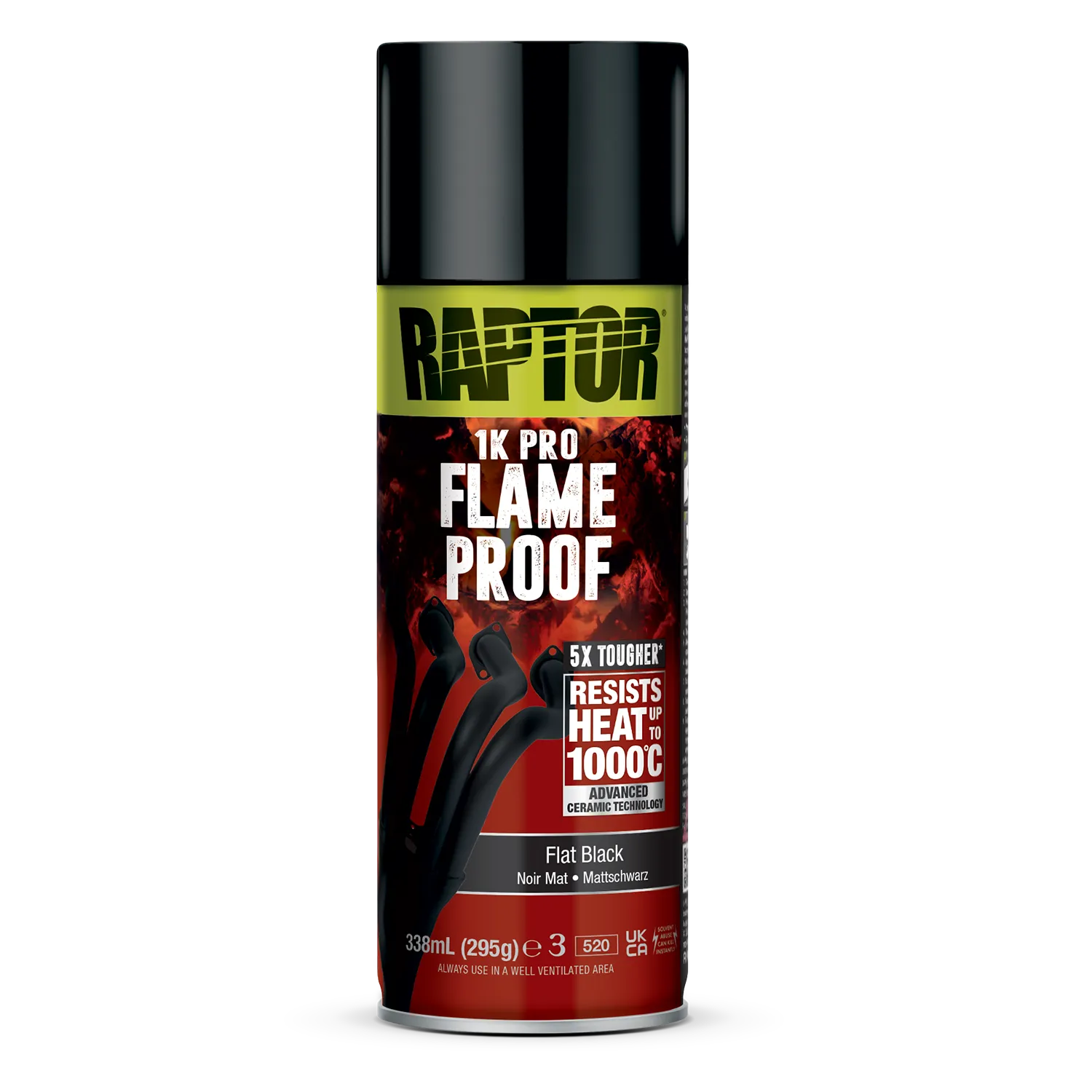 Raptor Matt Schwarz RAPTOR 1K Flame Proof Spraydose hitzefester Auspufflack bis 1000°C FARBWAHL
