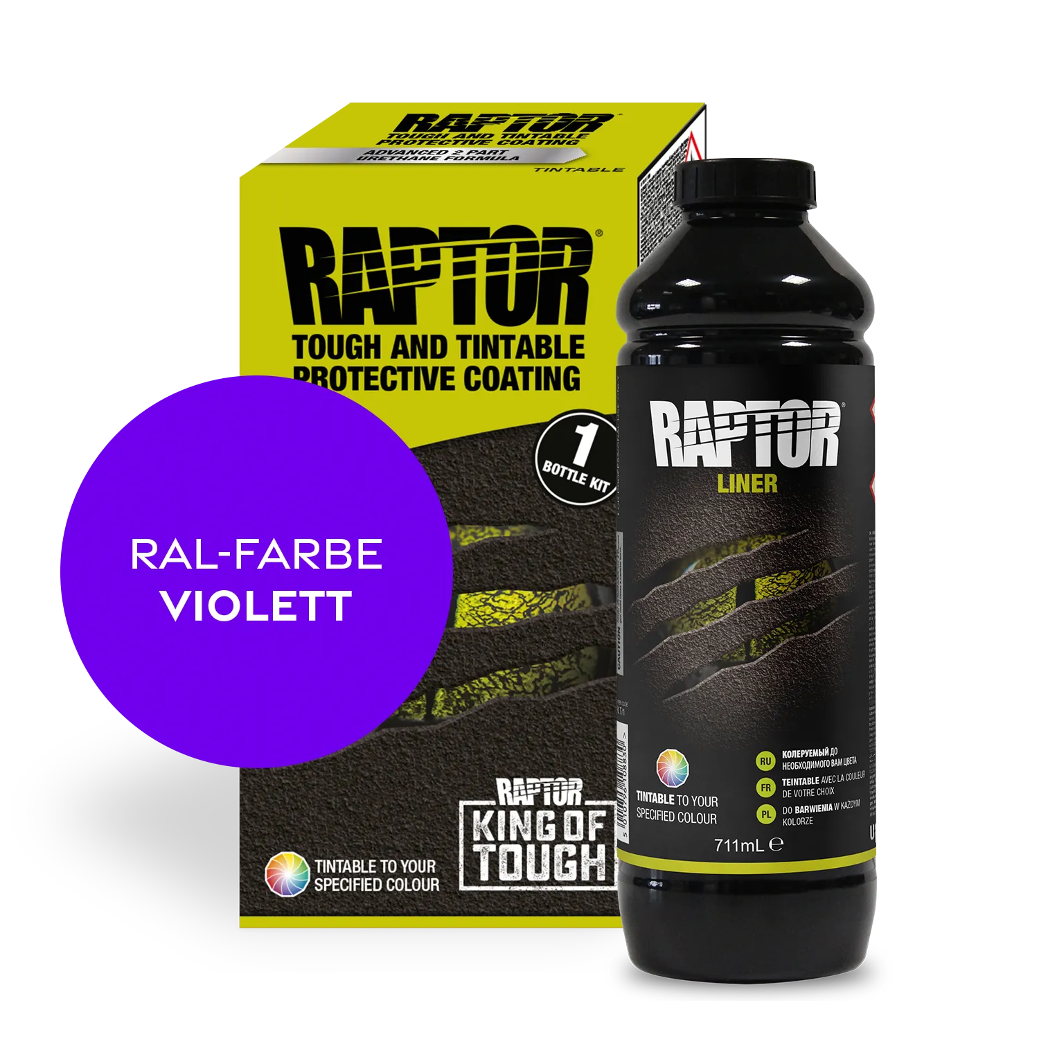 Raptor RAL 4001 - Rotlila / 1er Flaschen-KIT / ohne RAPTOR Liner Flaschen-Kit RAL-Farben Violett