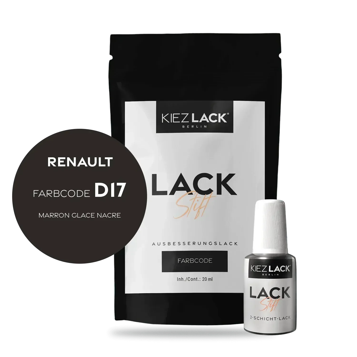 Kiezlack Lackstift Autolack Lackstift Renault D17 MARRON GLACE NACRE